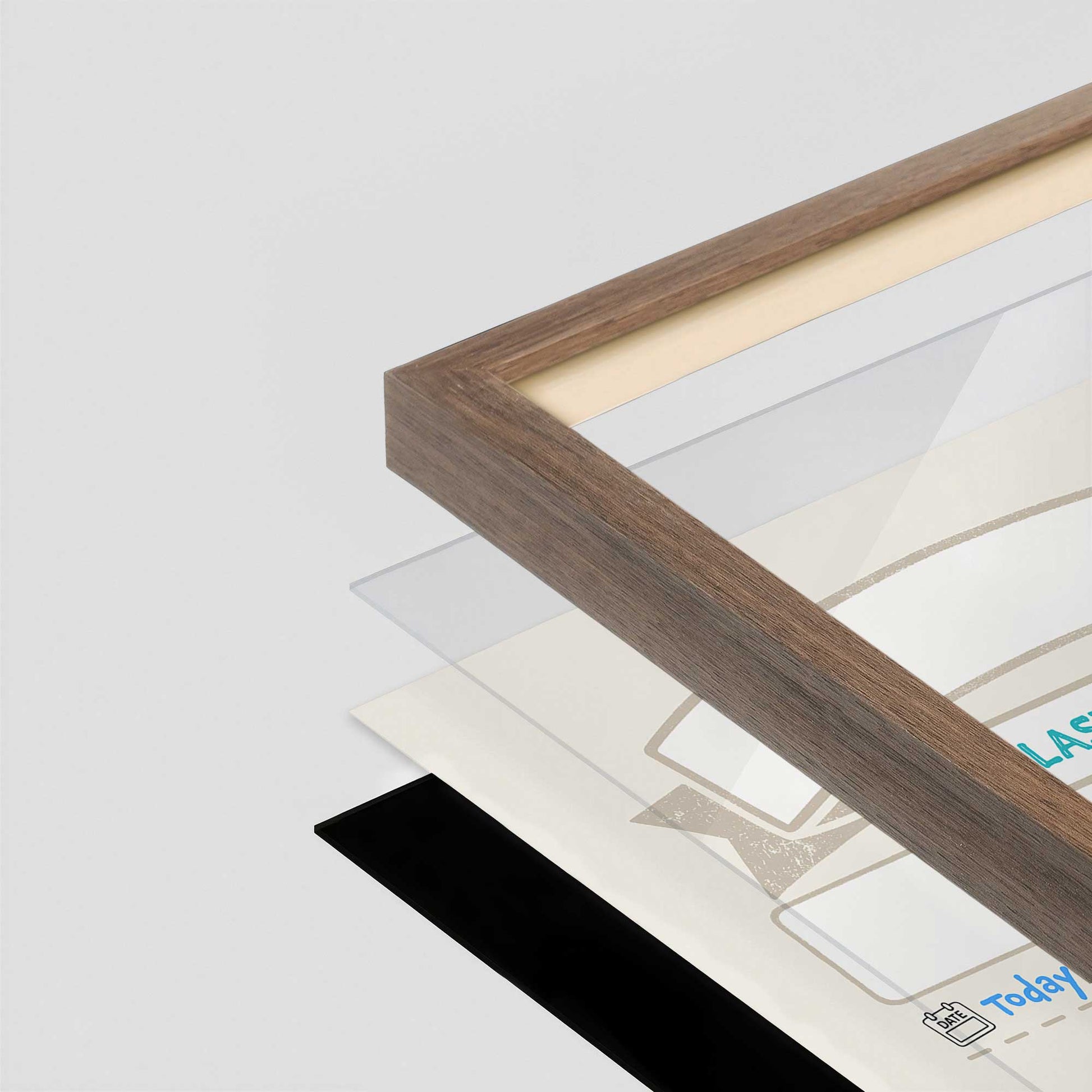 [Color:Walnut], Picture of art in a Walnut frame at an angle