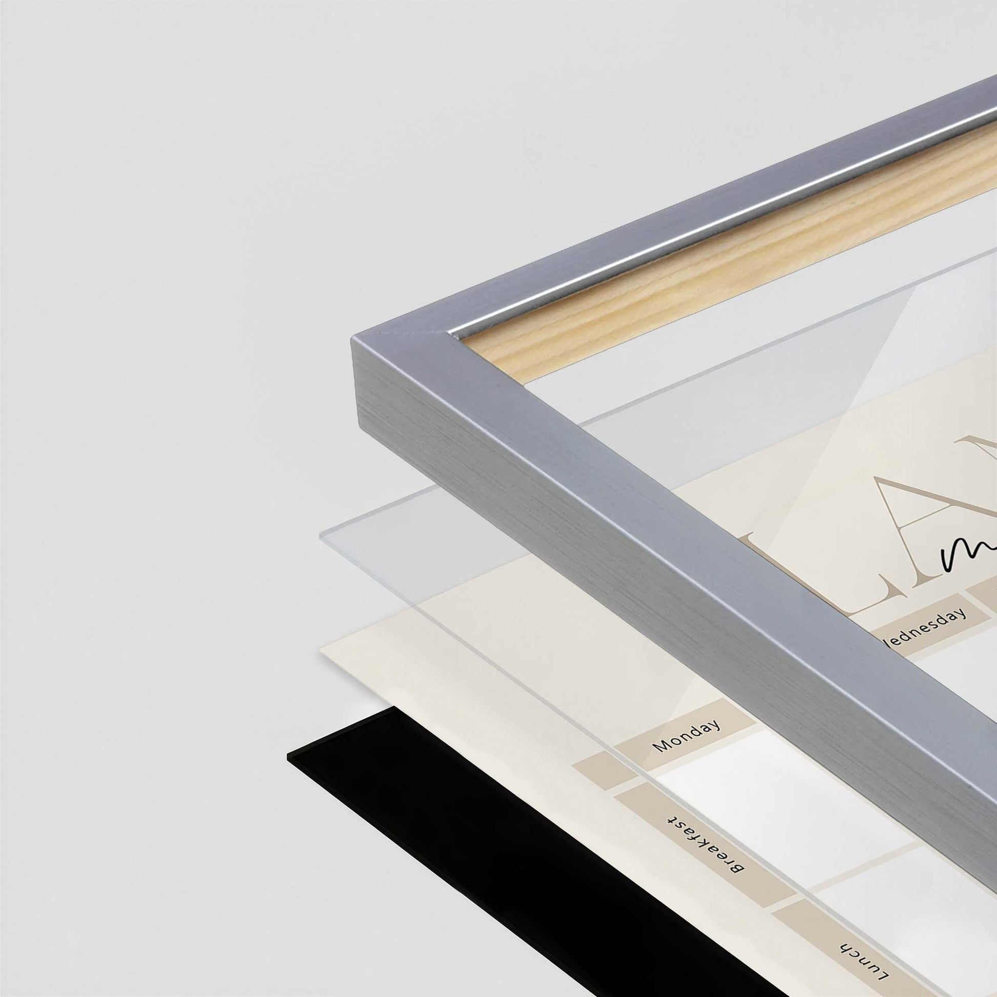 [Color:Polished Chrome], Picture of art in a Polished Chrome frame at an angle