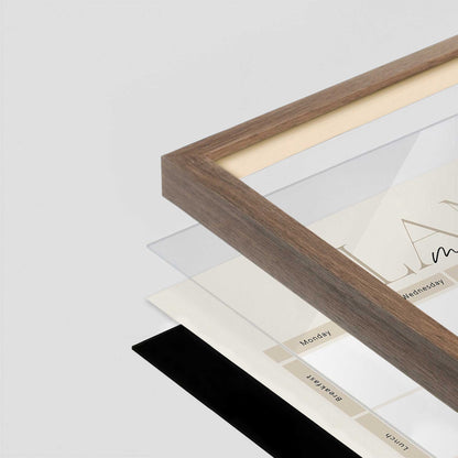 [Color:Walnut], Picture of art in a Walnut frame at an angle