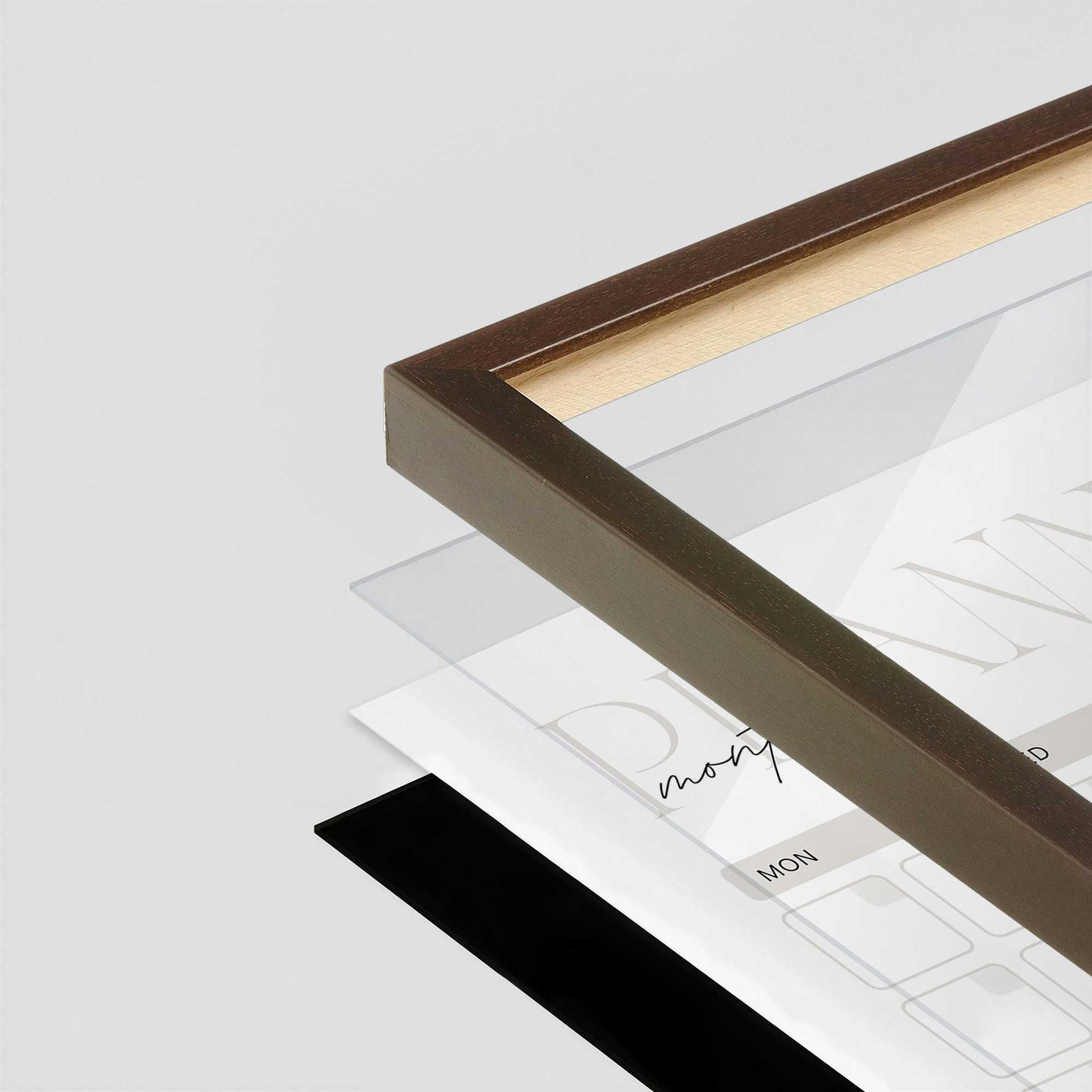 [Color:Belvinder Brown], Picture of art in a Belvinder Brown frame at an angle