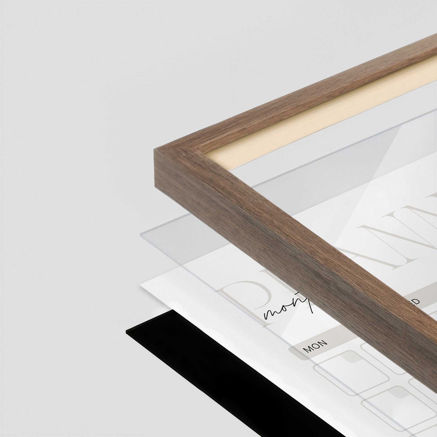 [Color:Walnut], Picture of art in a Walnut frame at an angle