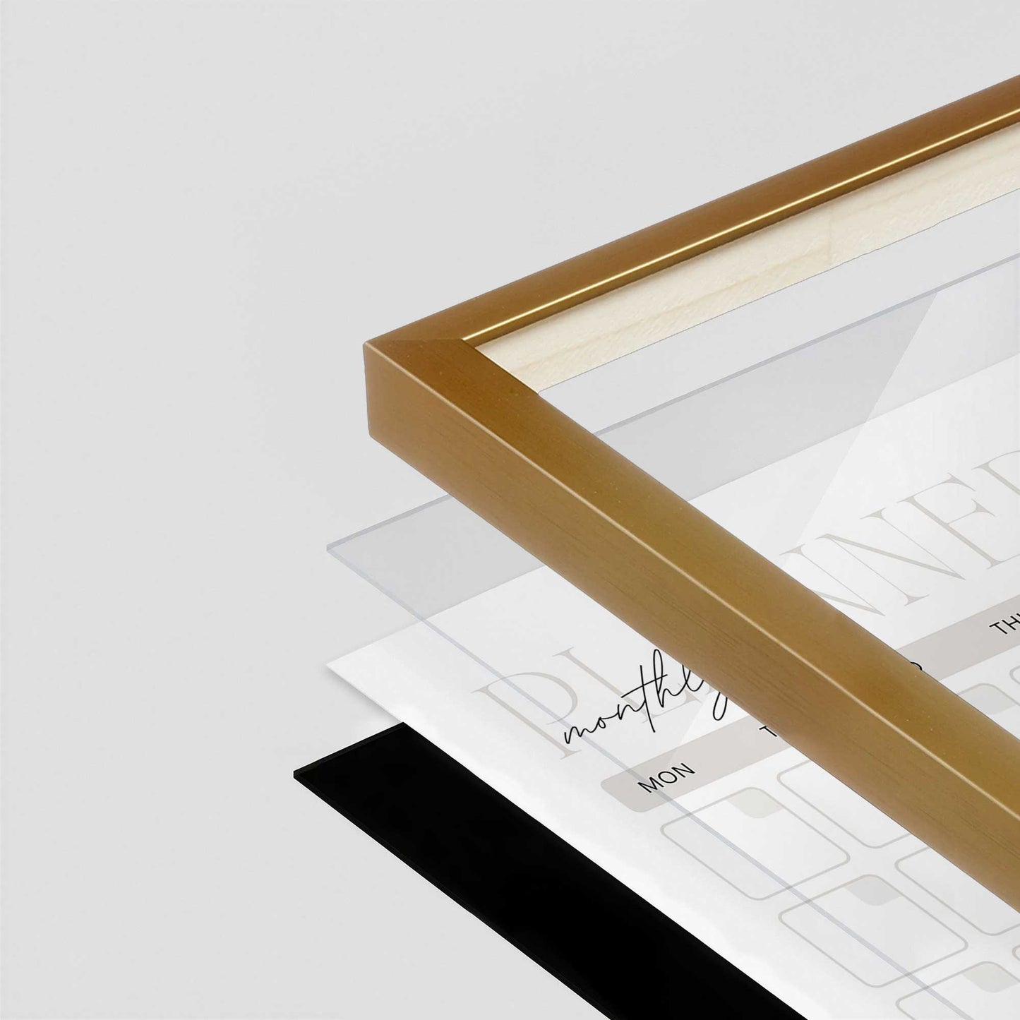 [Color:Polished Gold], Picture of art in a Polished Gold frame at an angle