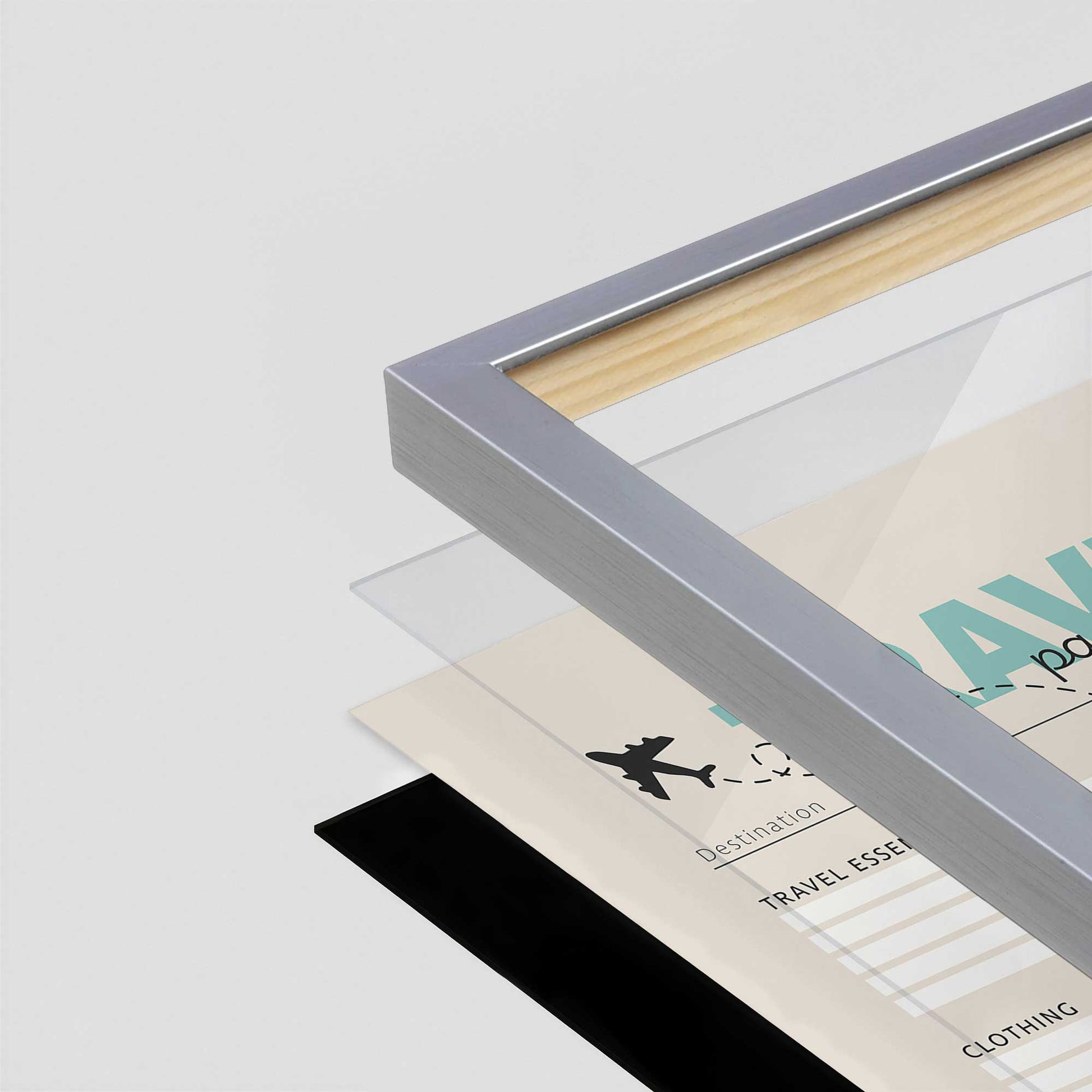 [Color:Polished Chrome], Picture of art in a Polished Chrome frame at an angle