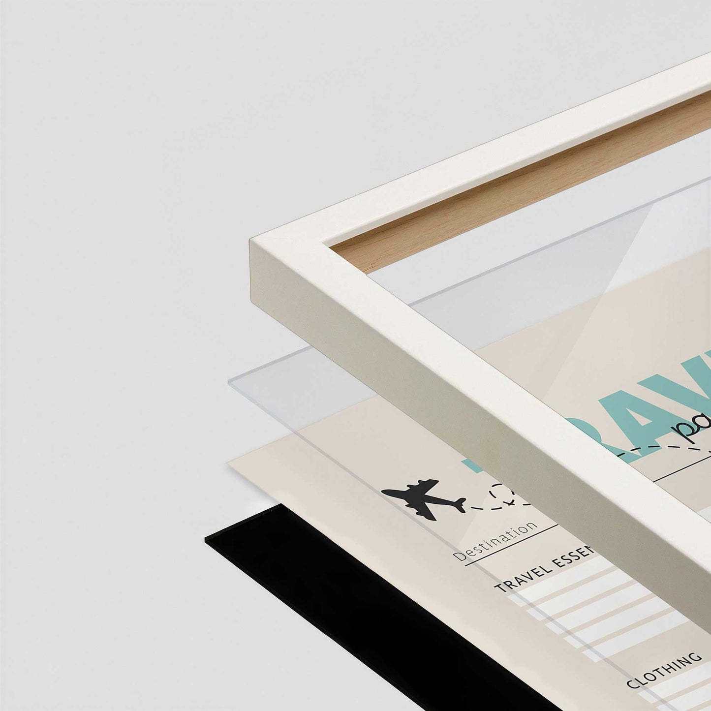 [Color:Opaque White], Picture of art in a Opaque White frame at an angle