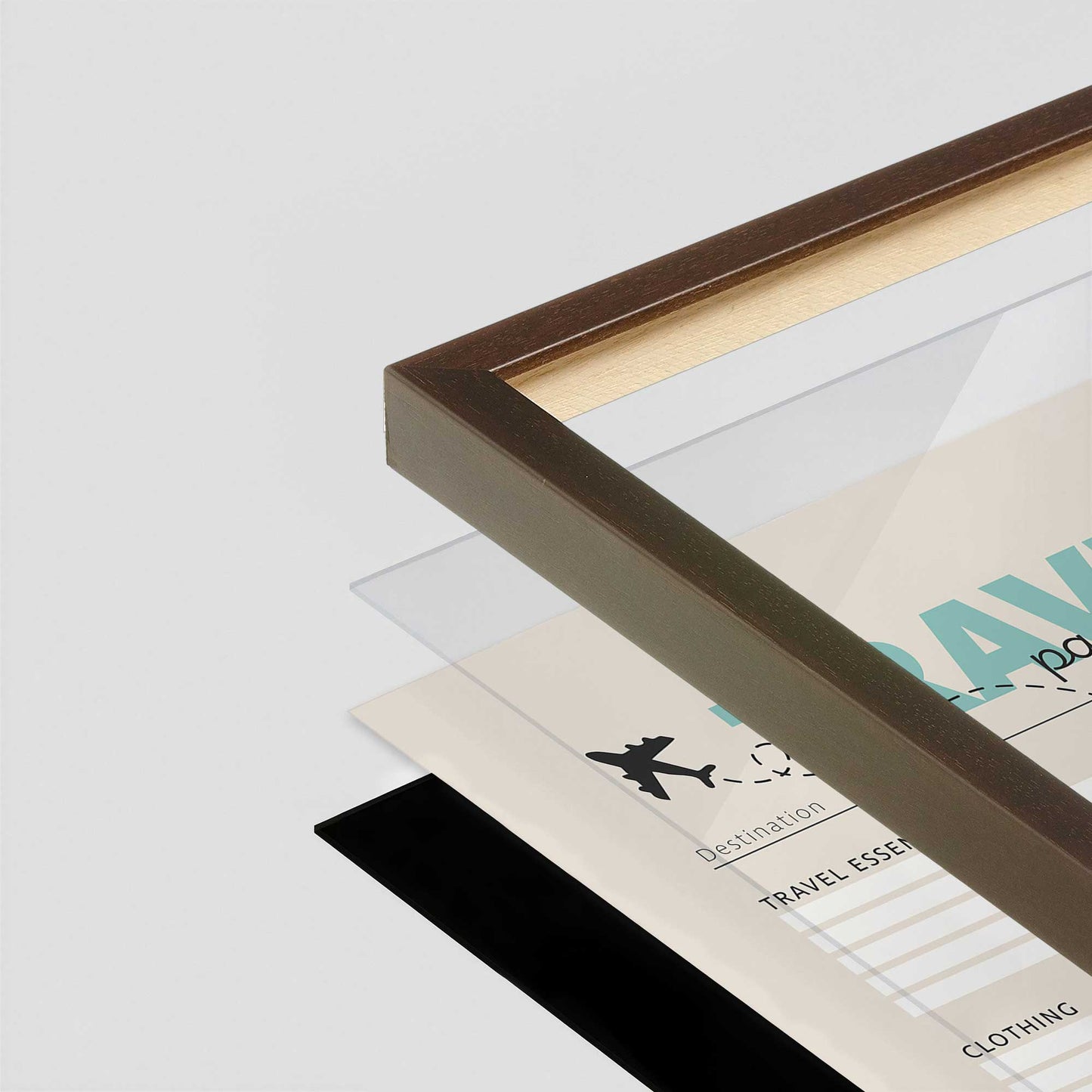 [Color:Belvinder Brown], Picture of art in a Belvinder Brown frame at an angle