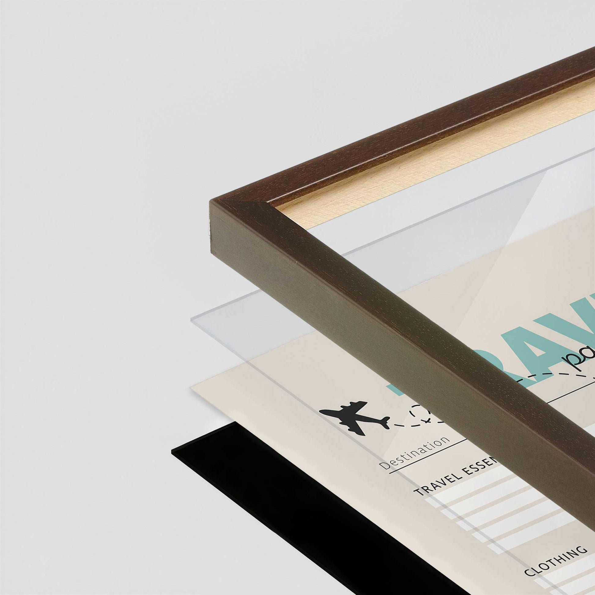 [Color:Belvinder Brown], Picture of art in a Belvinder Brown frame at an angle