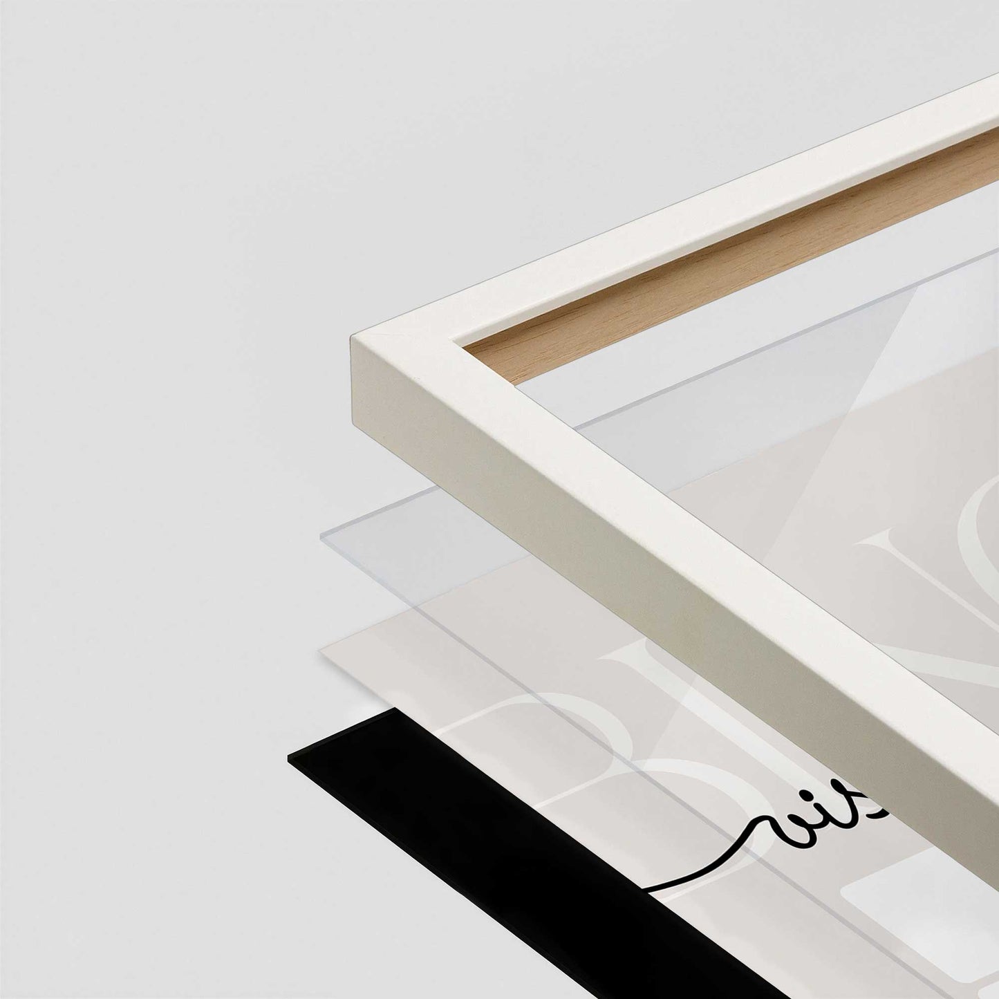 [Color:Opaque White], Picture of art in a Opaque White frame at an angle