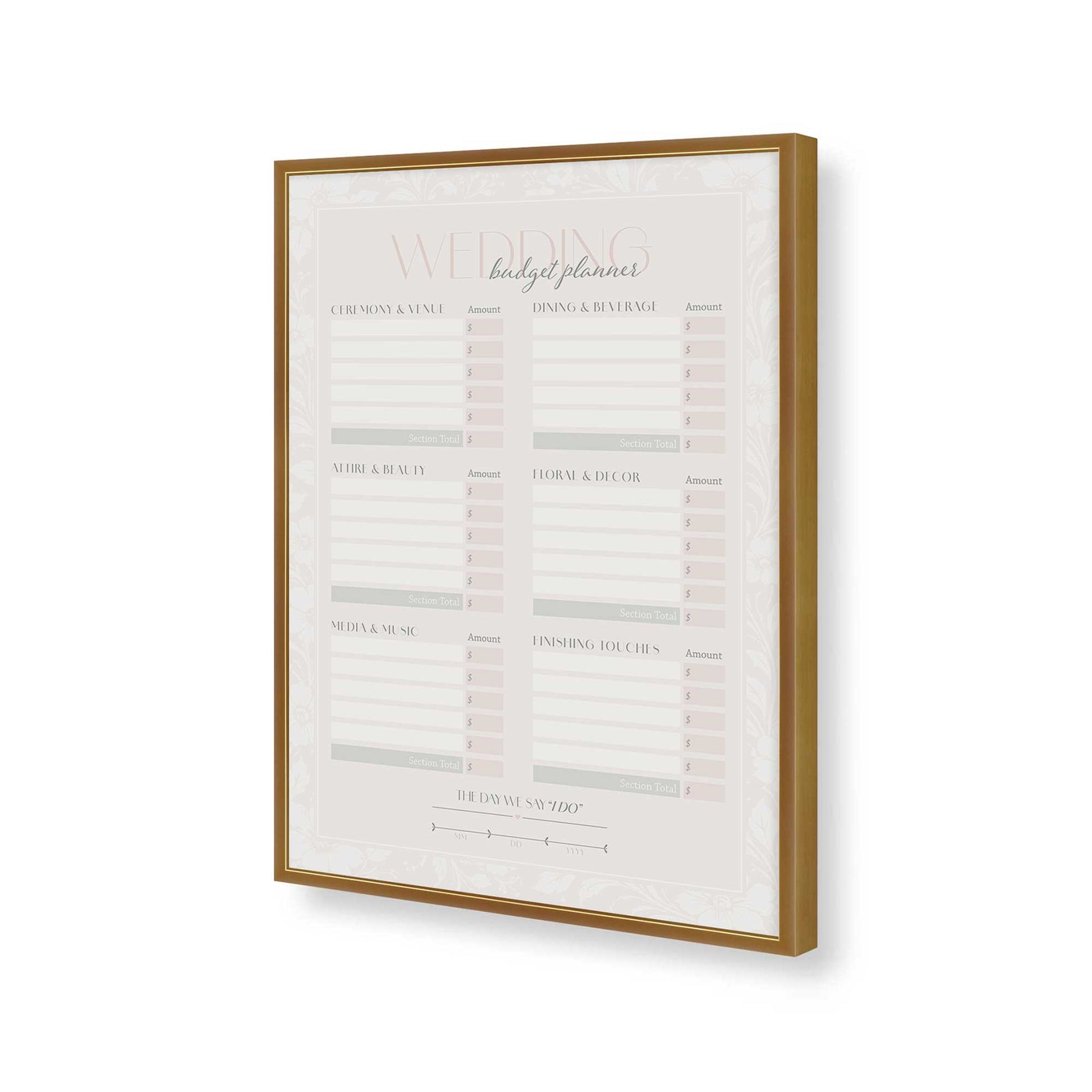 [Color:Polished Gold], Picture of art in a Polished Gold frame of the corner