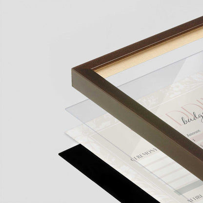 [Color:Belvinder Brown], Picture of art in a Belvinder Brown frame at an angle