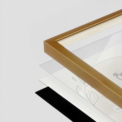 [Color:Polished Gold], Picture of art in a Polished Gold frame at an angle