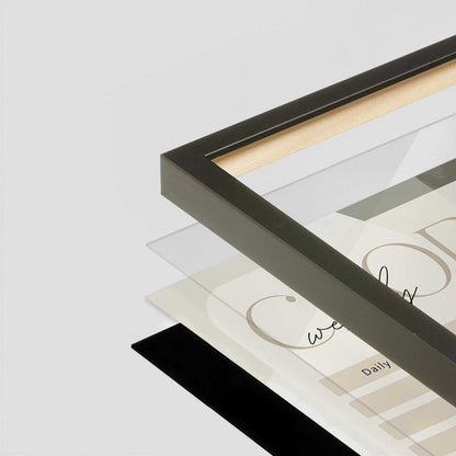 [Color:Satin Black], Picture of art in a Satin Black frame at an angle