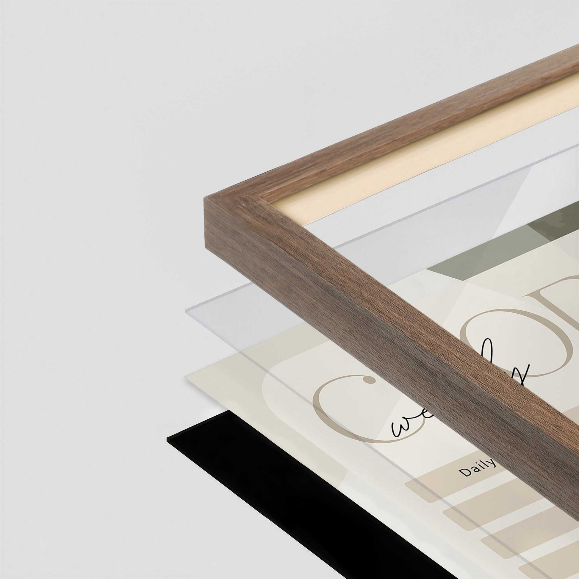 [Color:Walnut], Picture of art in a Walnut frame at an angle