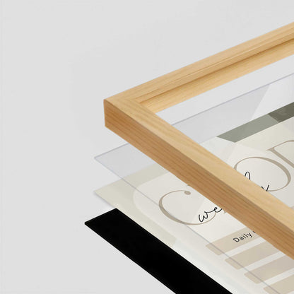 [Color:American Maple], Picture of art in a American Maple frame at an angle