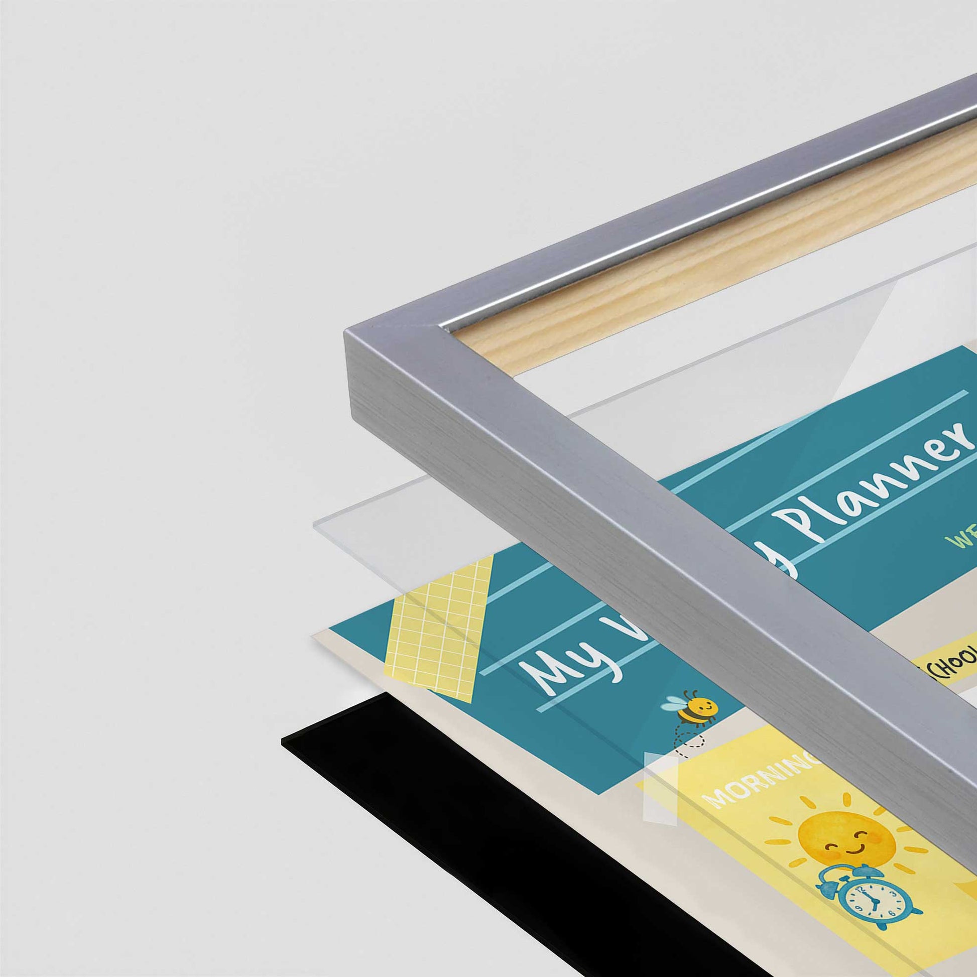 [Color:Polished Chrome], Picture of art in a Polished Chrome frame at an angle