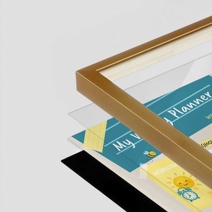 [Color:Polished Gold], Picture of art in a Polished Gold frame at an angle