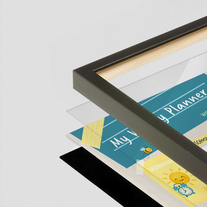 [Color:Satin Black], Picture of art in a Satin Black frame at an angle