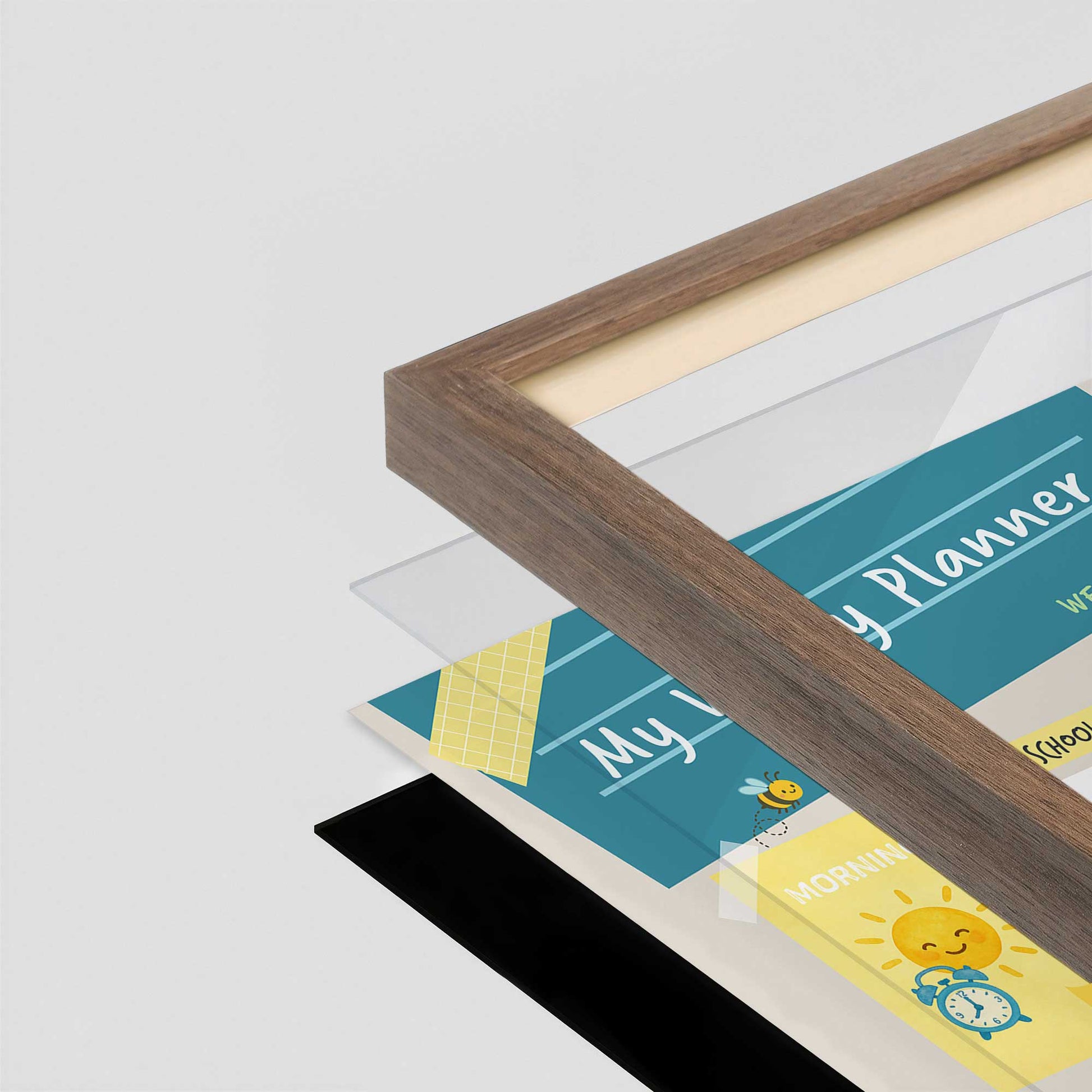 [Color:Walnut], Picture of art in a Walnut frame at an angle