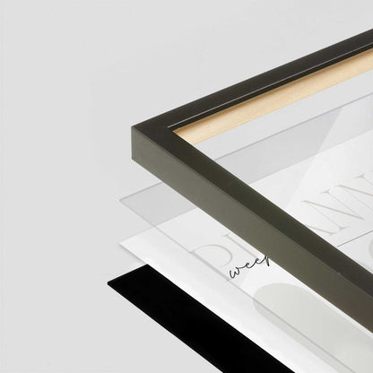 [Color:Satin Black], Picture of art in a Satin Black frame at an angle