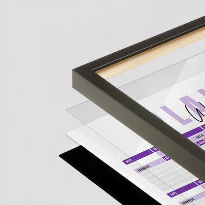 [Color:Satin Black], Picture of art in a Satin Black frame at an angle