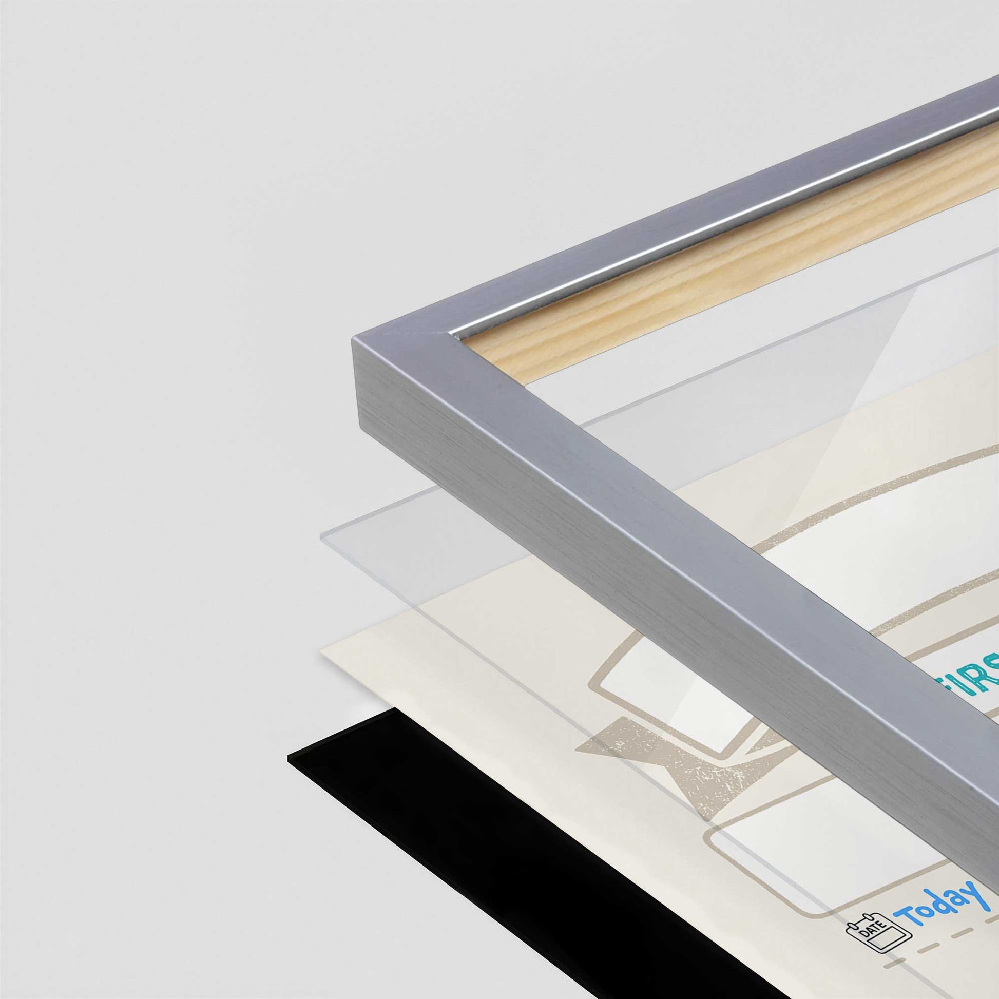 [Color:Polished Chrome], Picture of art in a Polished Chrome frame of the corner