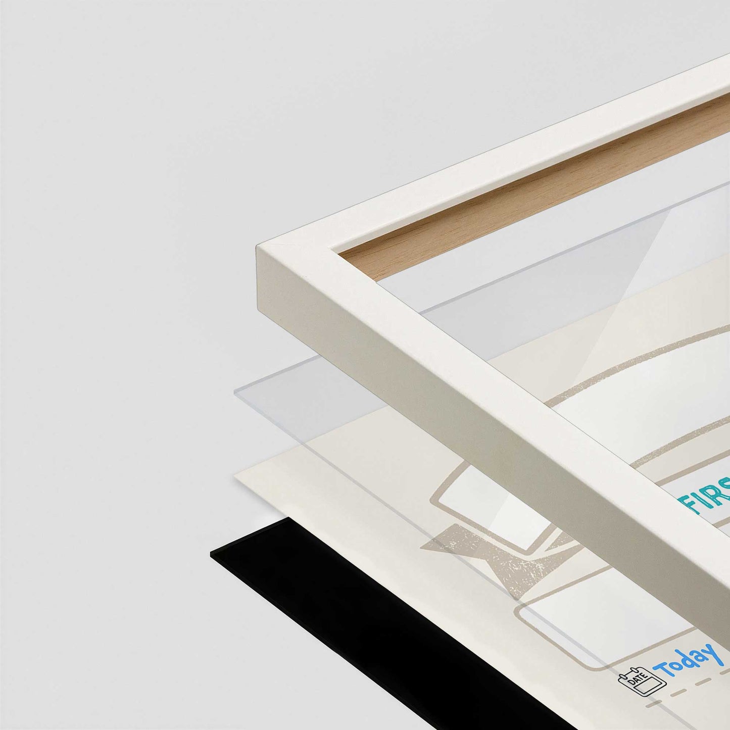 [Color:Opaque White], Picture of art in a Opaque White frame of the corner