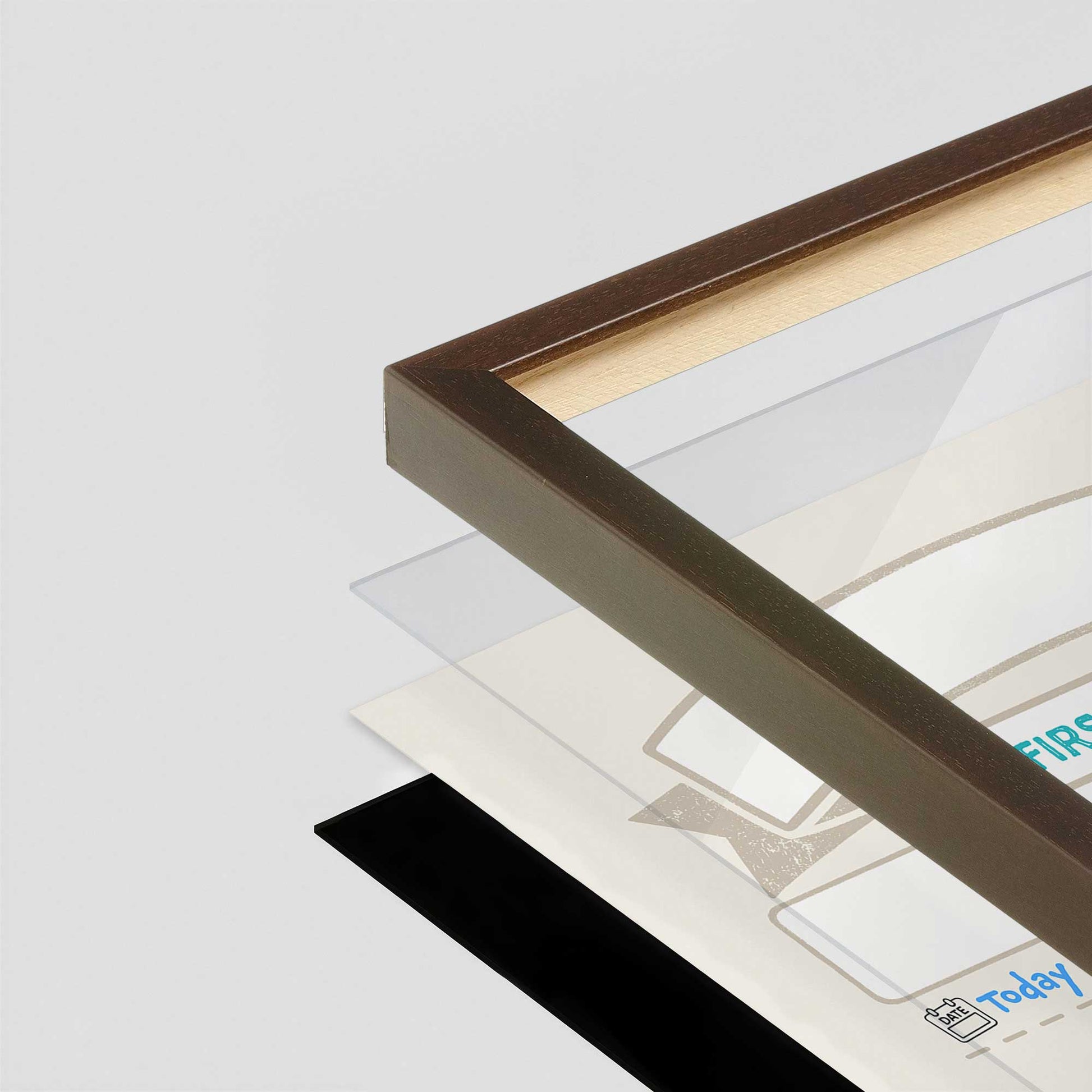 [Color:Belvinder Brown], Picture of art in a Belvinder Brown frame of the corner