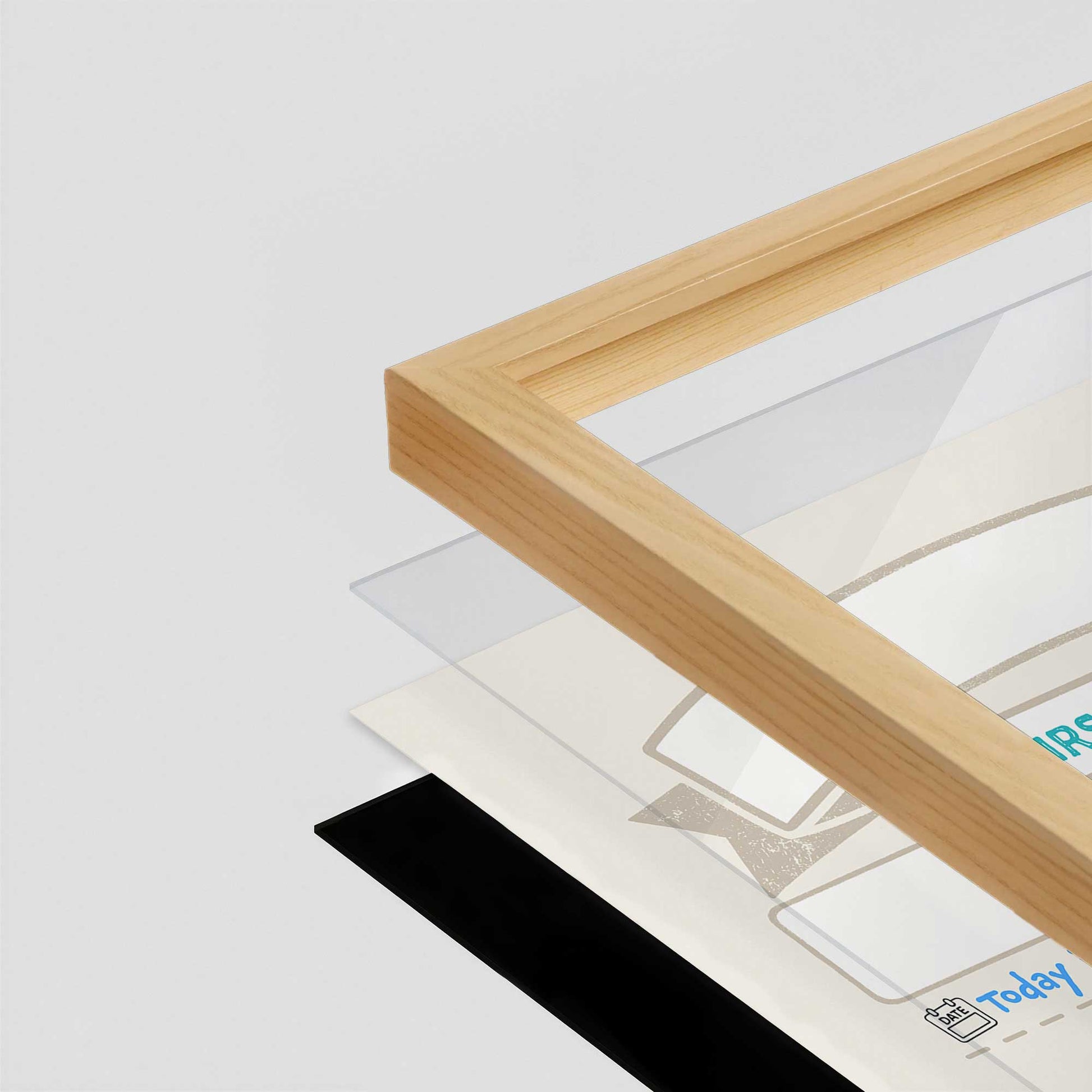 [Color:American Maple], Picture of art in a American Maple frame of the corner
