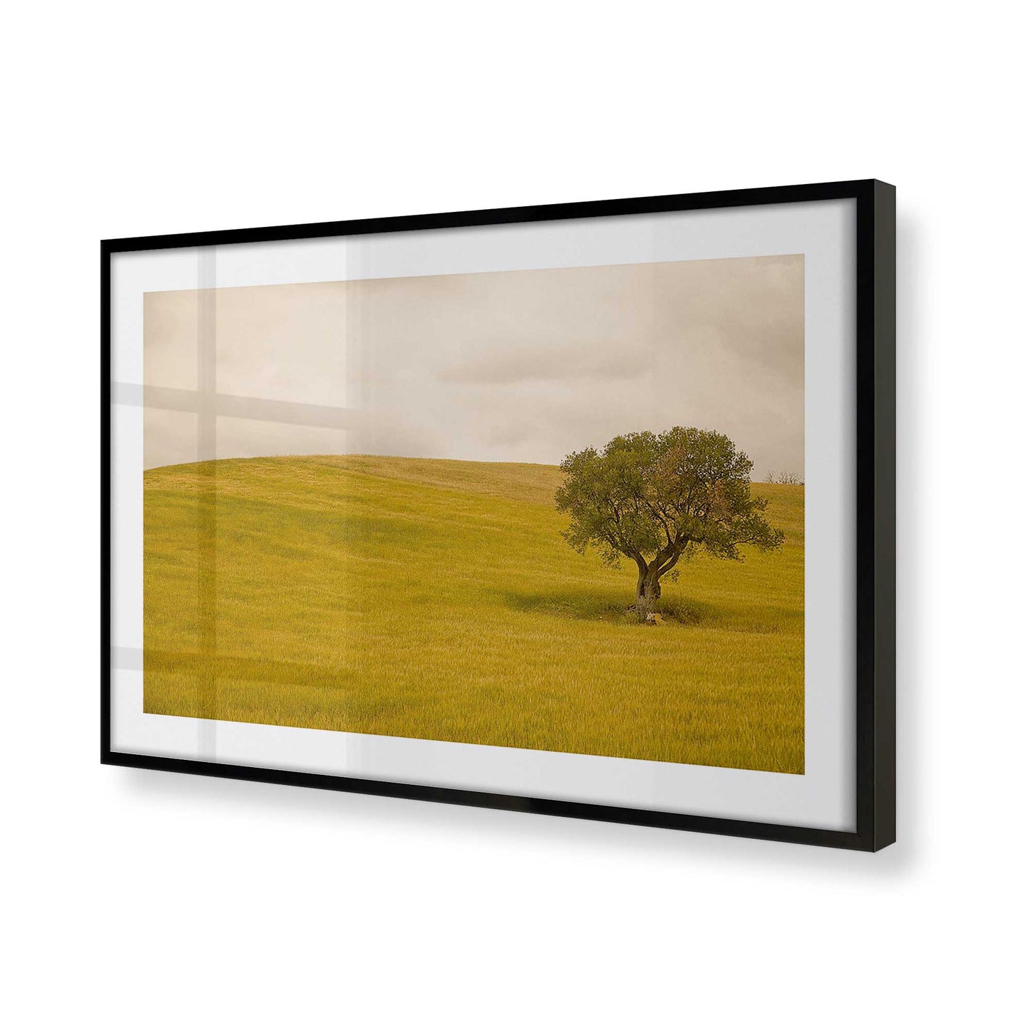 [Color:Satin Black], Picture of art in a Satin Black frame at an angle