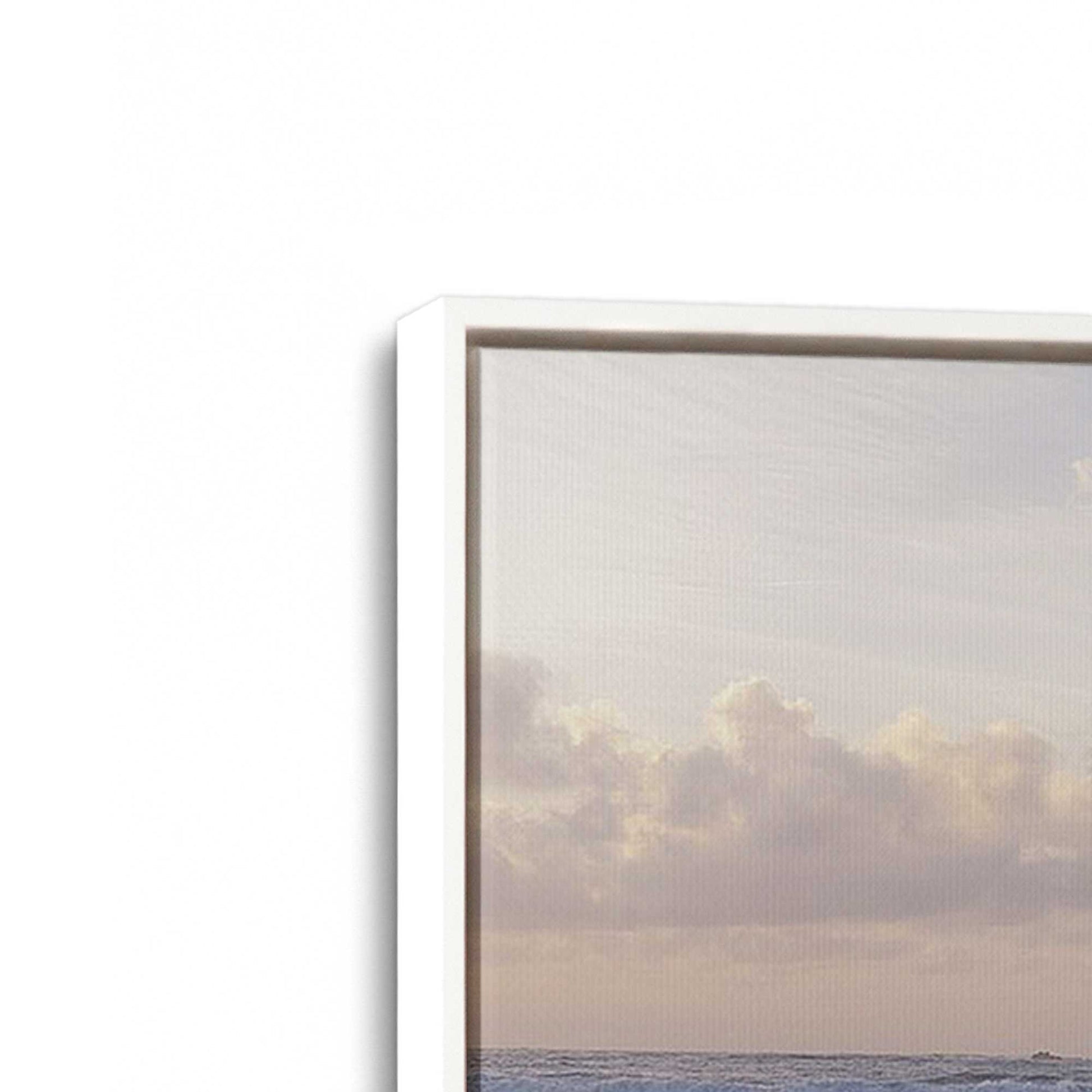 [Color:White], Picture of art in a White frame at an angle