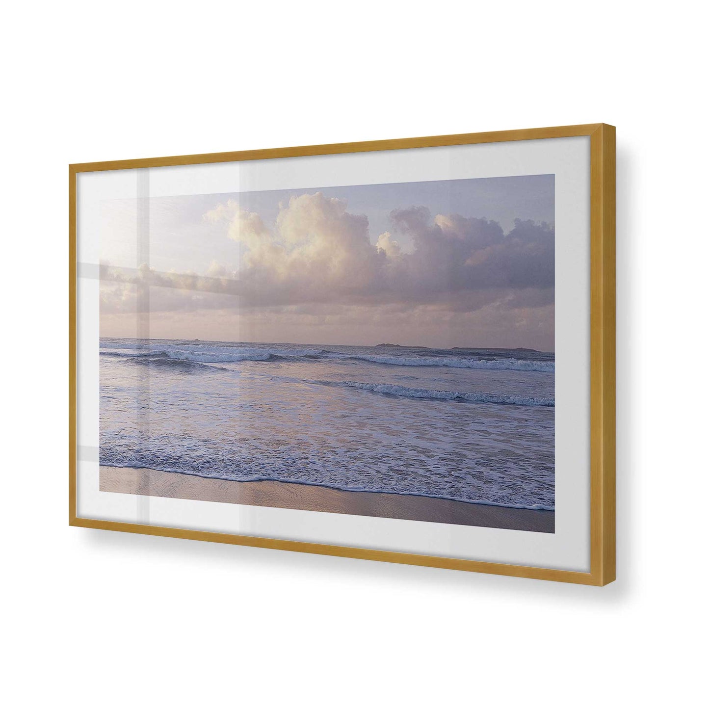 [Color:Polished Gold], Picture of art in a Polished Gold frame at an angle