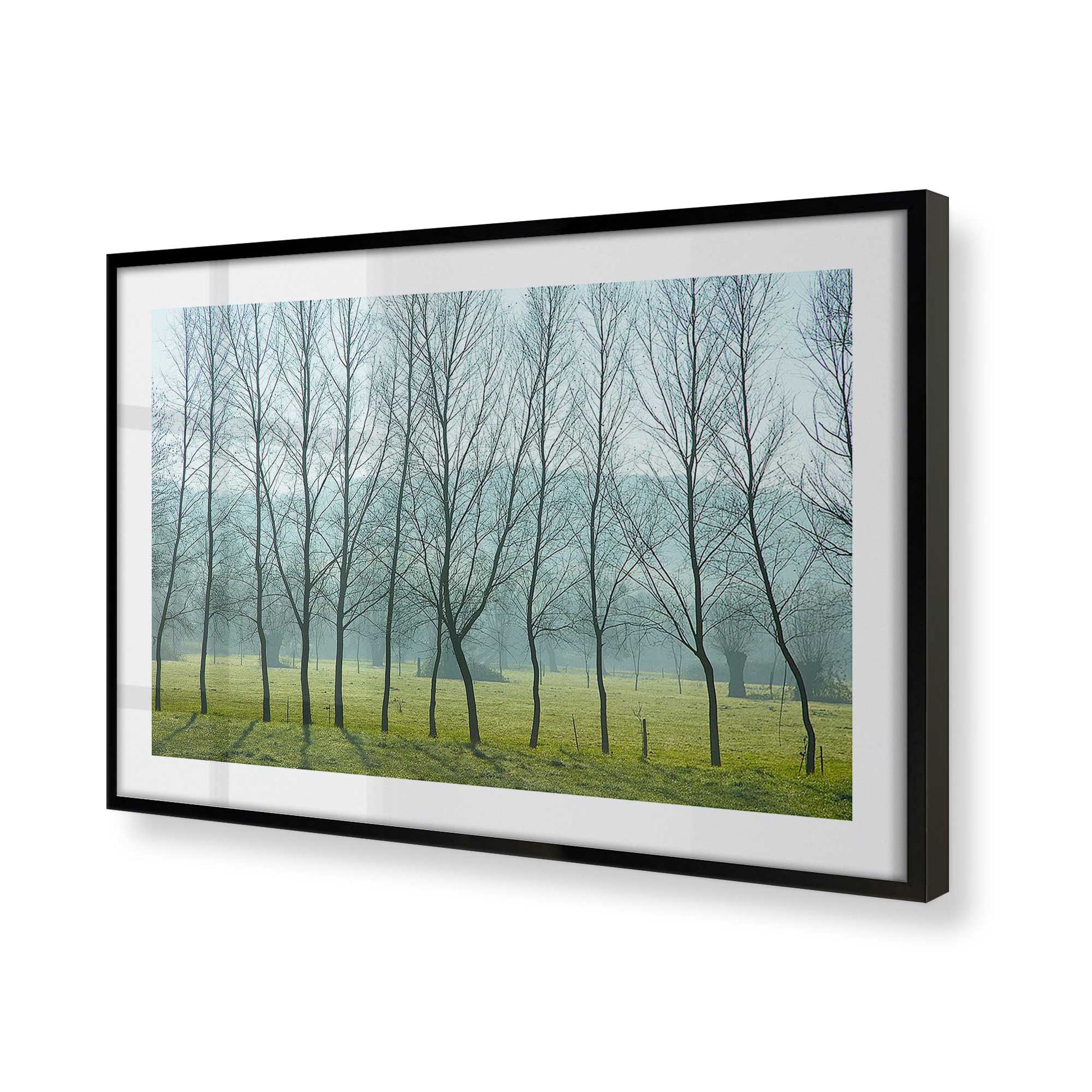 [Color:Satin Black], Picture of art in a Satin Black frame at an angle