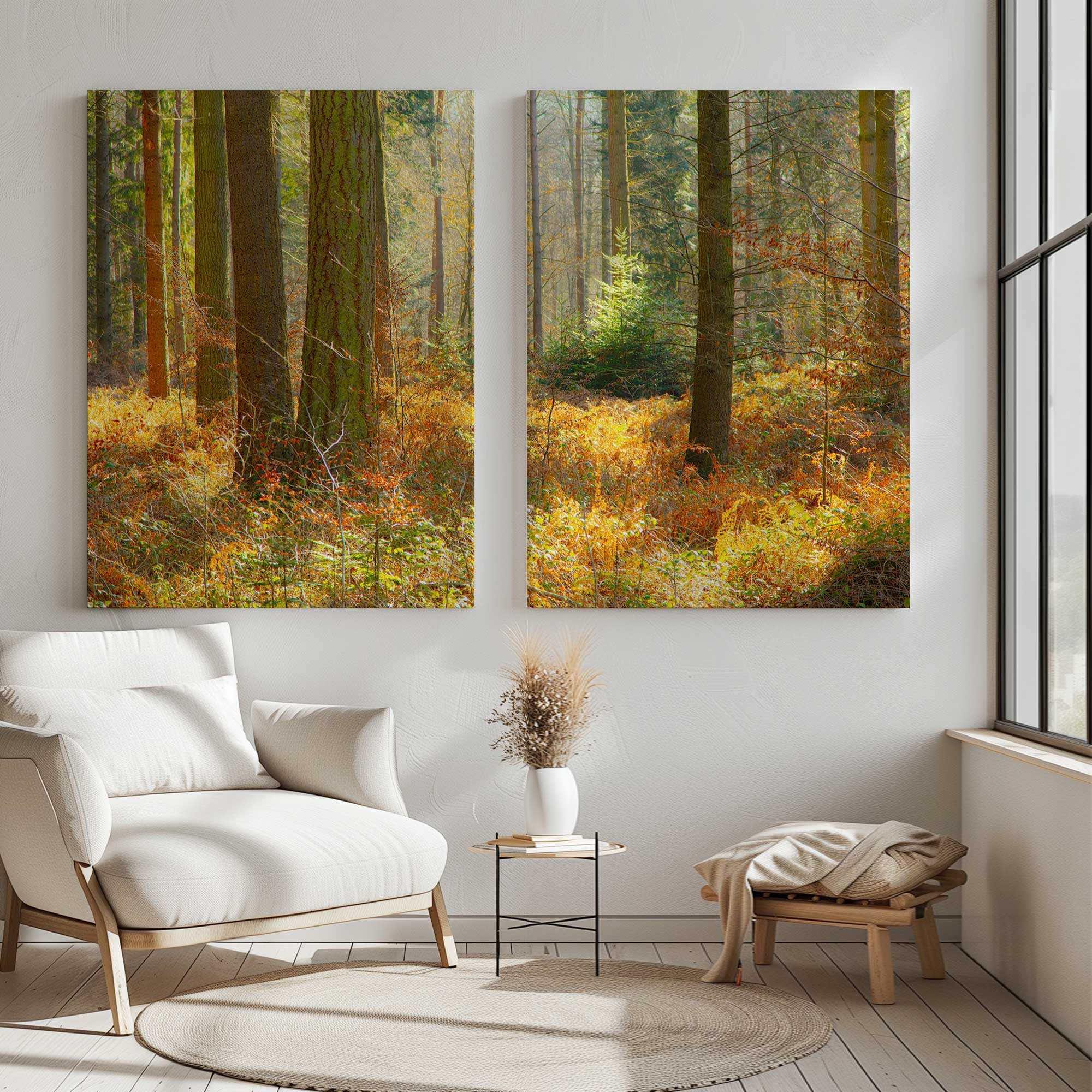 Autumn whispers in normandy large canvas set of 2 art prints