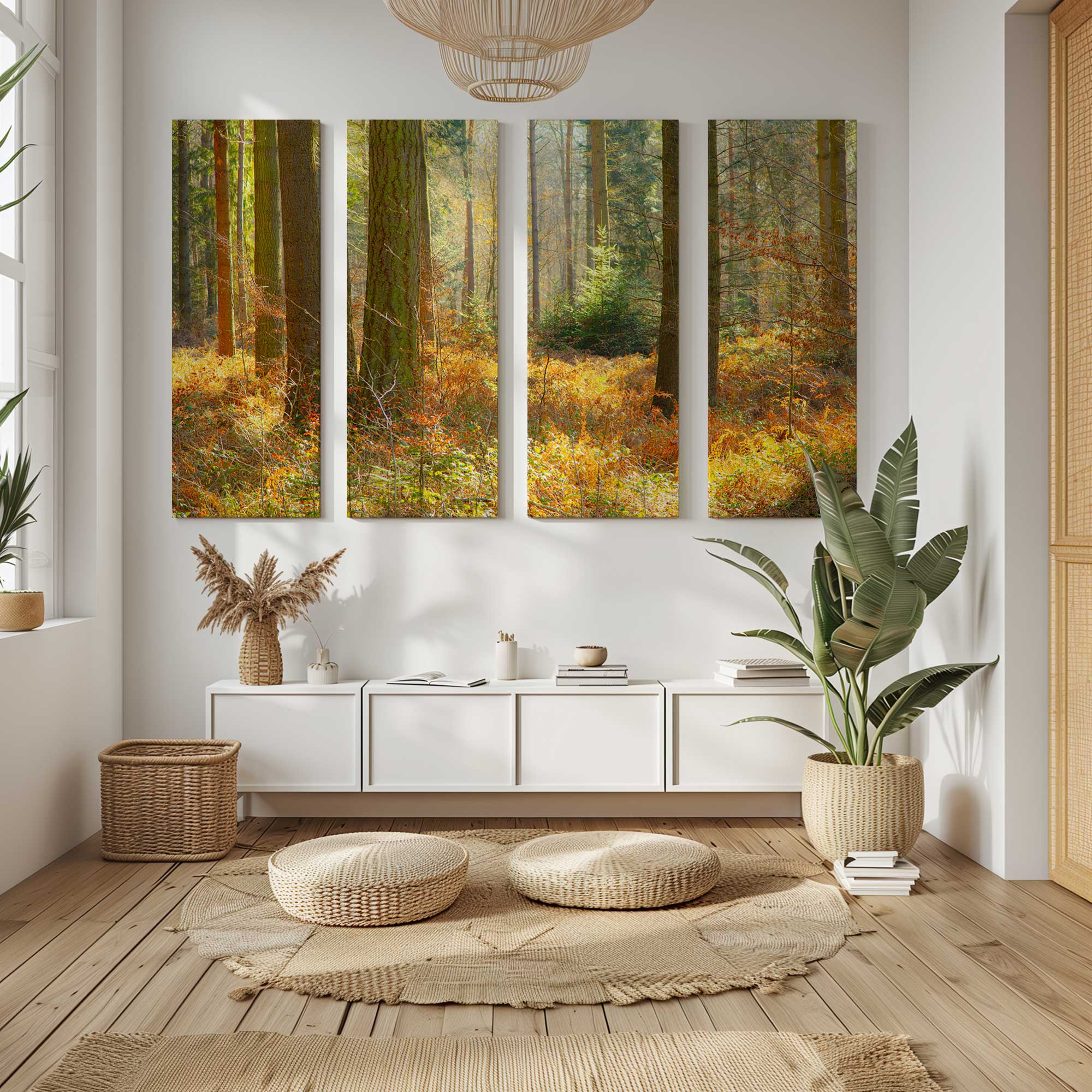 Autumn Whispers in Normandy 4 piece split panel art set 