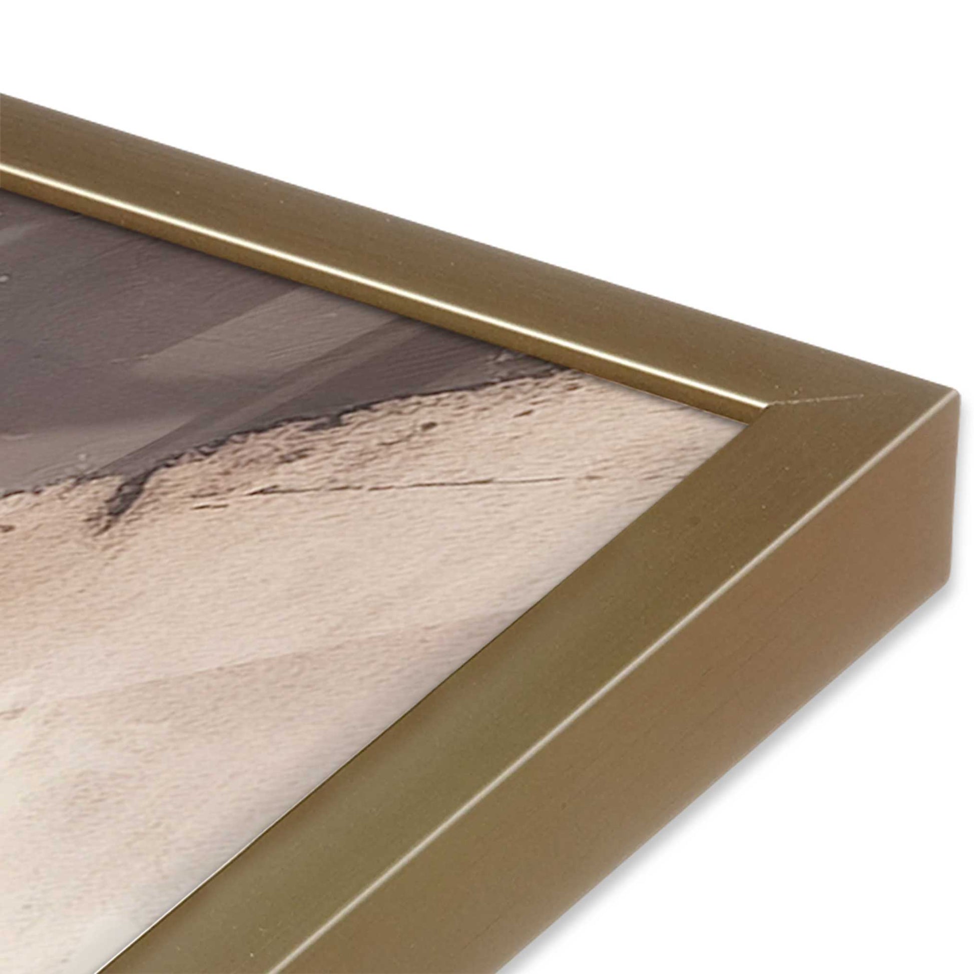 [Color:Brushed Gold], Picture of art in a Brushed Gold frame at an angle