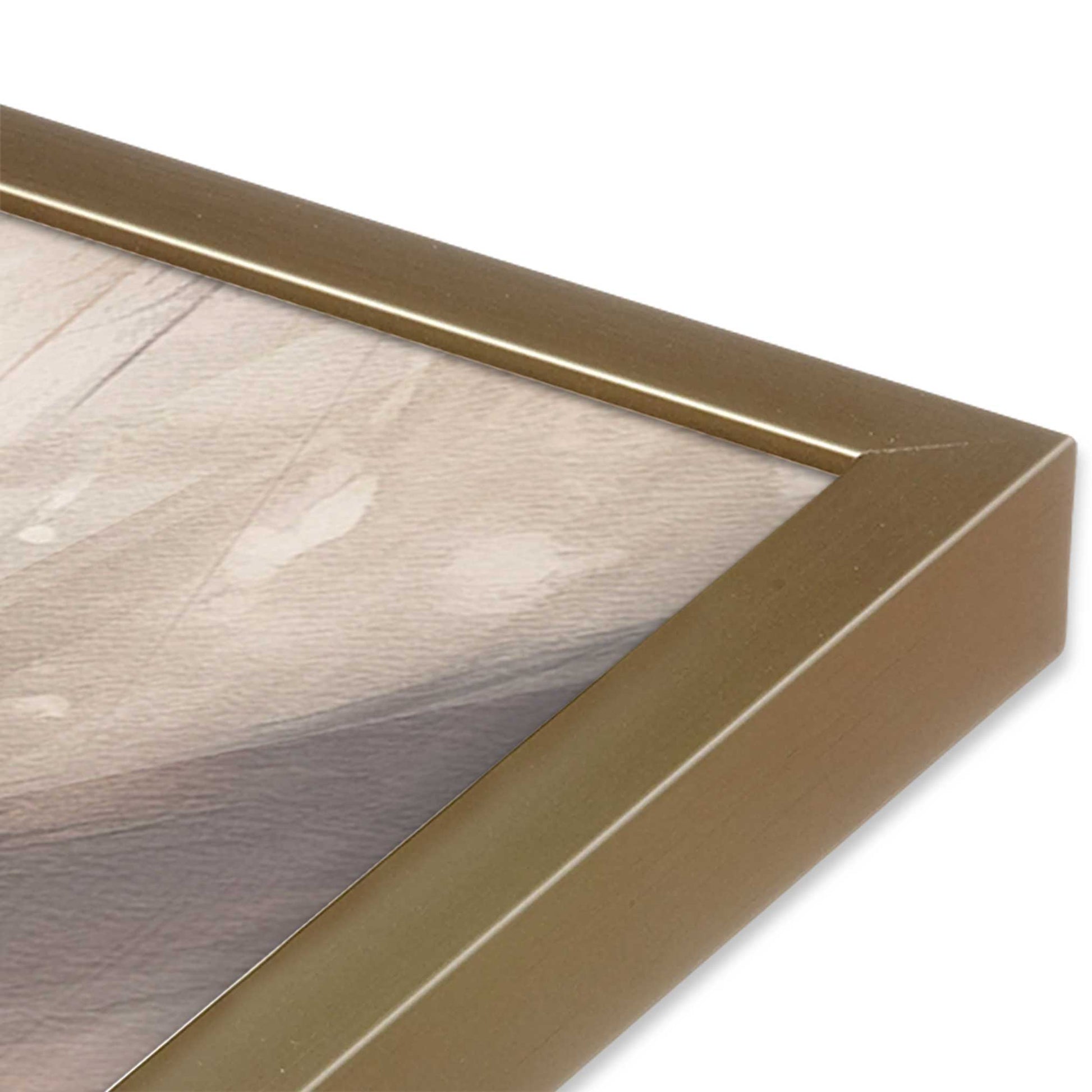 [Color:Brushed Gold], Picture of art in a Brushed Gold frame at an angle