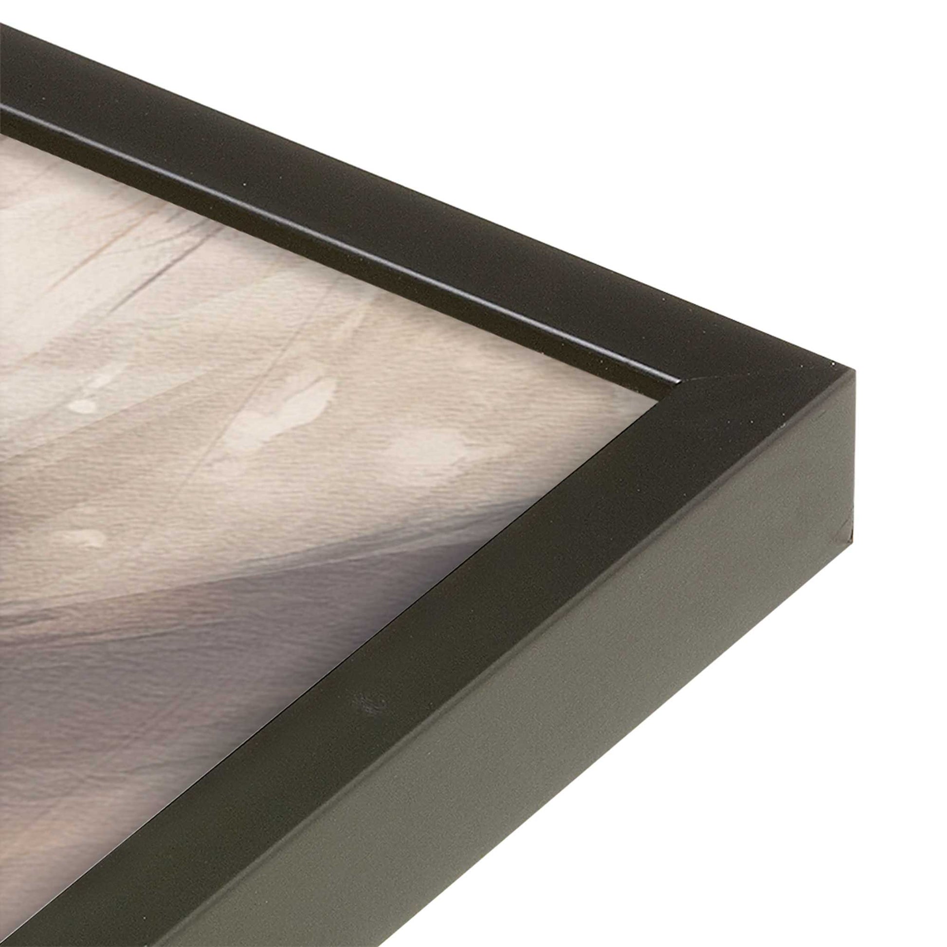 [Color:Satin Black], Picture of art in a Satin Black frame at an angle