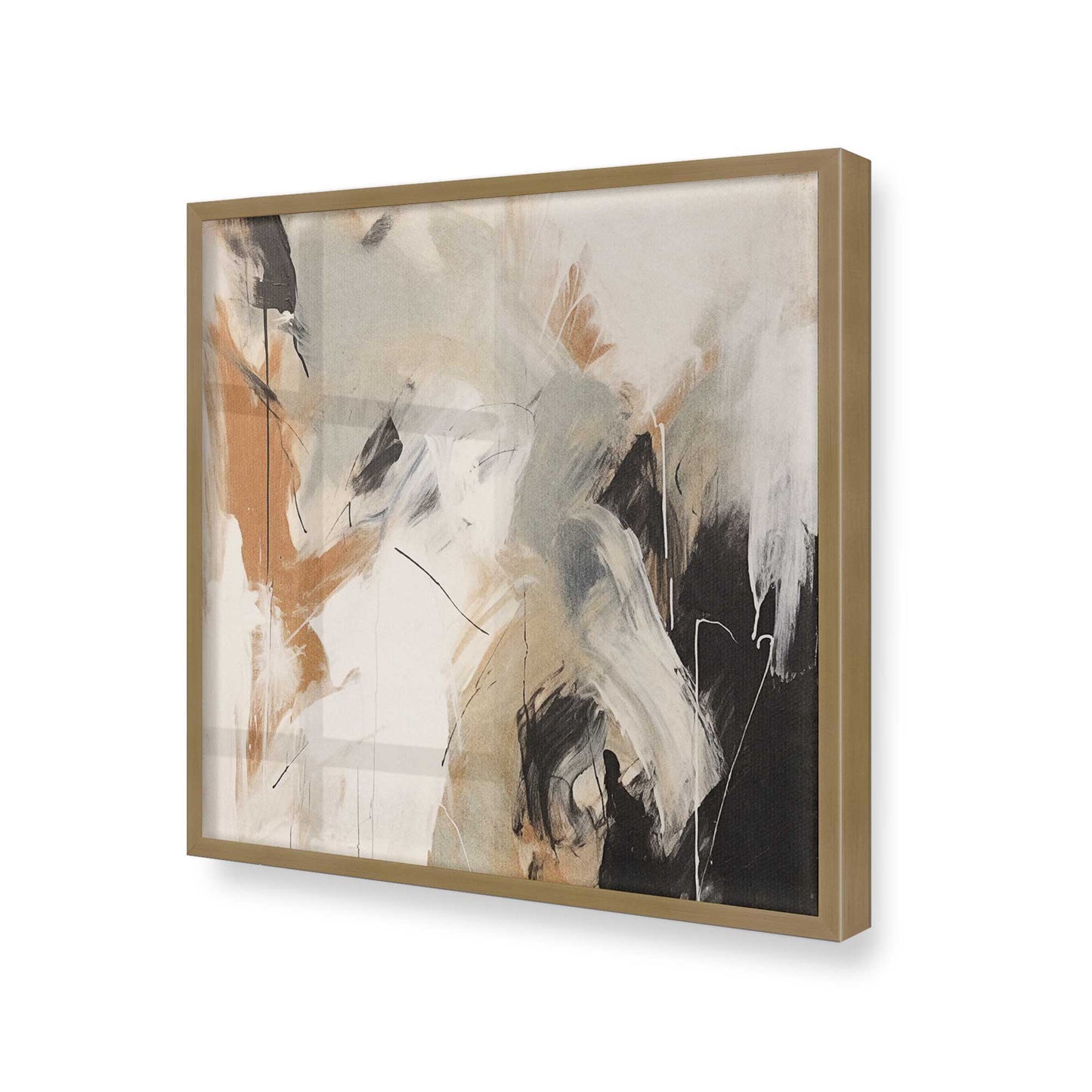 [Color:Brushed Gold], Picture of art in a Brushed Gold frame at an angle