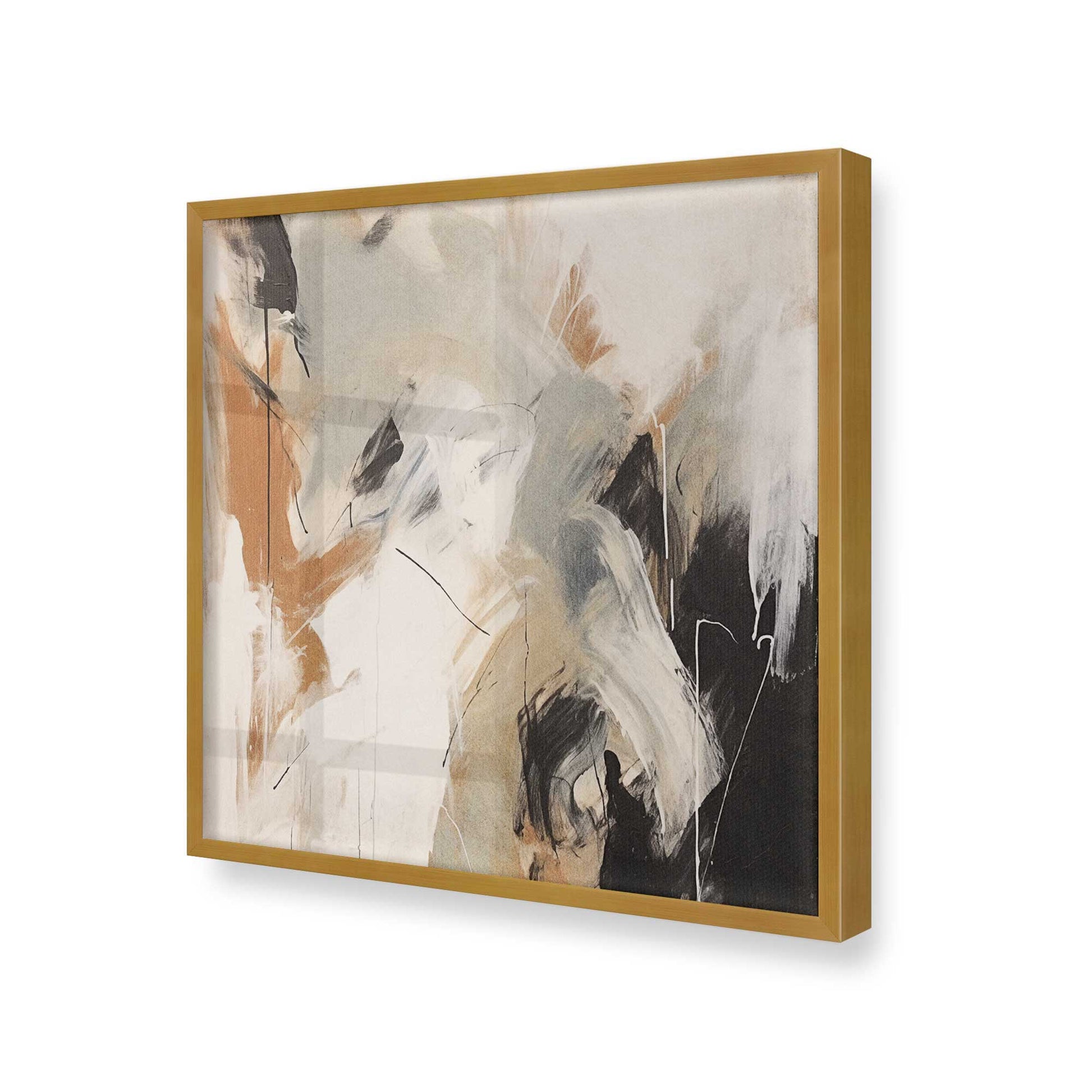 [Color:Polished Gold], Picture of art in a Polished Gold frame at an angle