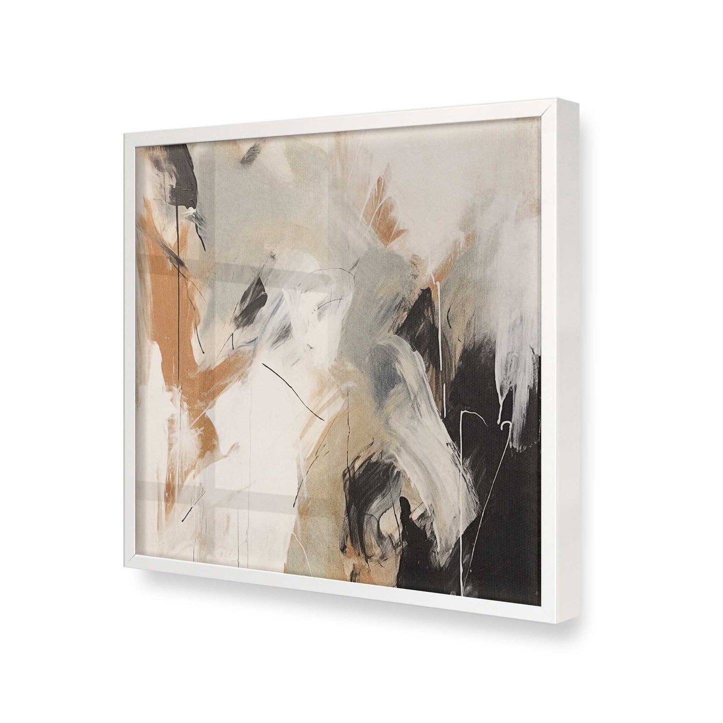 [Color:Opaque White], Picture of art in a Opaque White frame at an angle