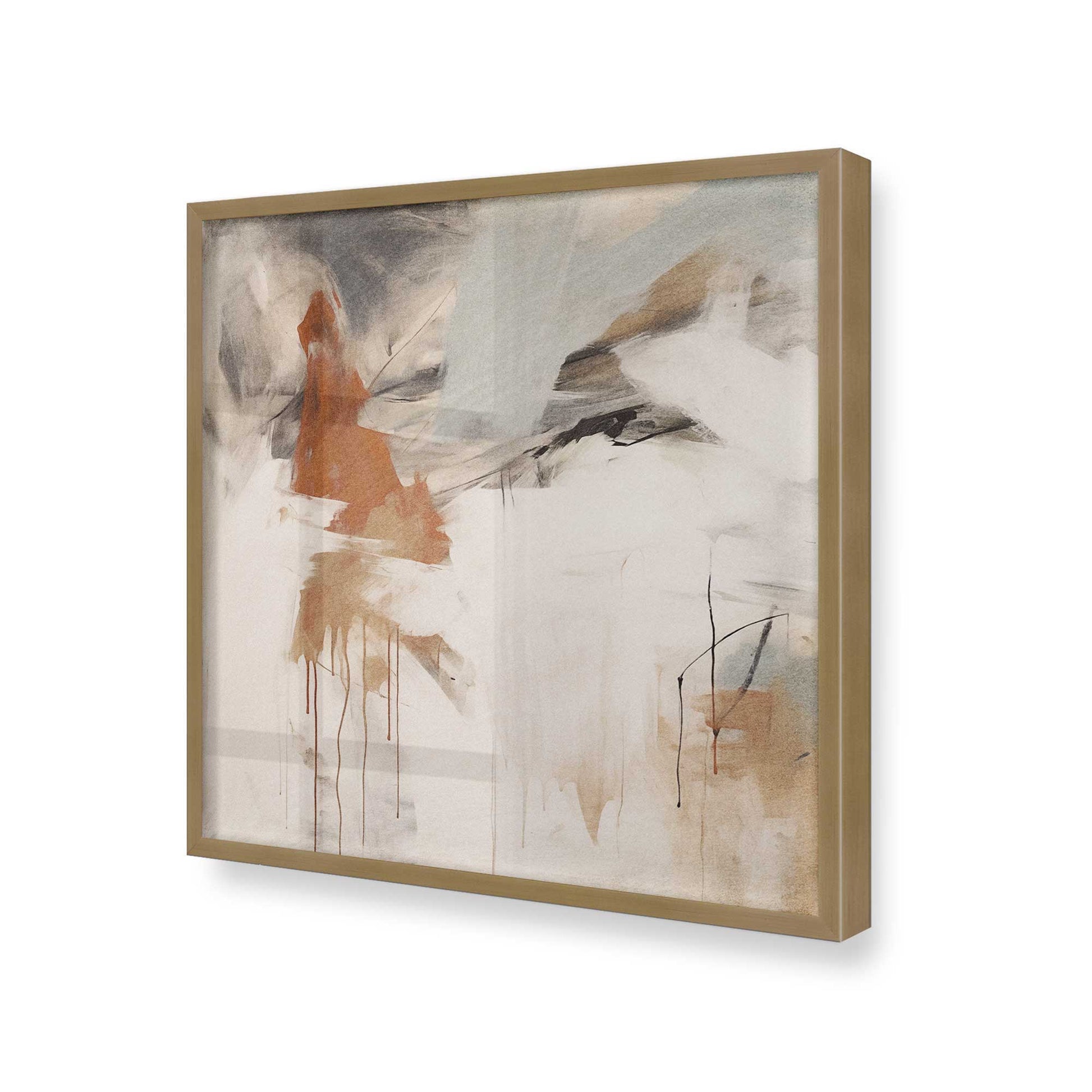 [Color:Brushed Gold], Picture of art in a Brushed Gold frame at an angle