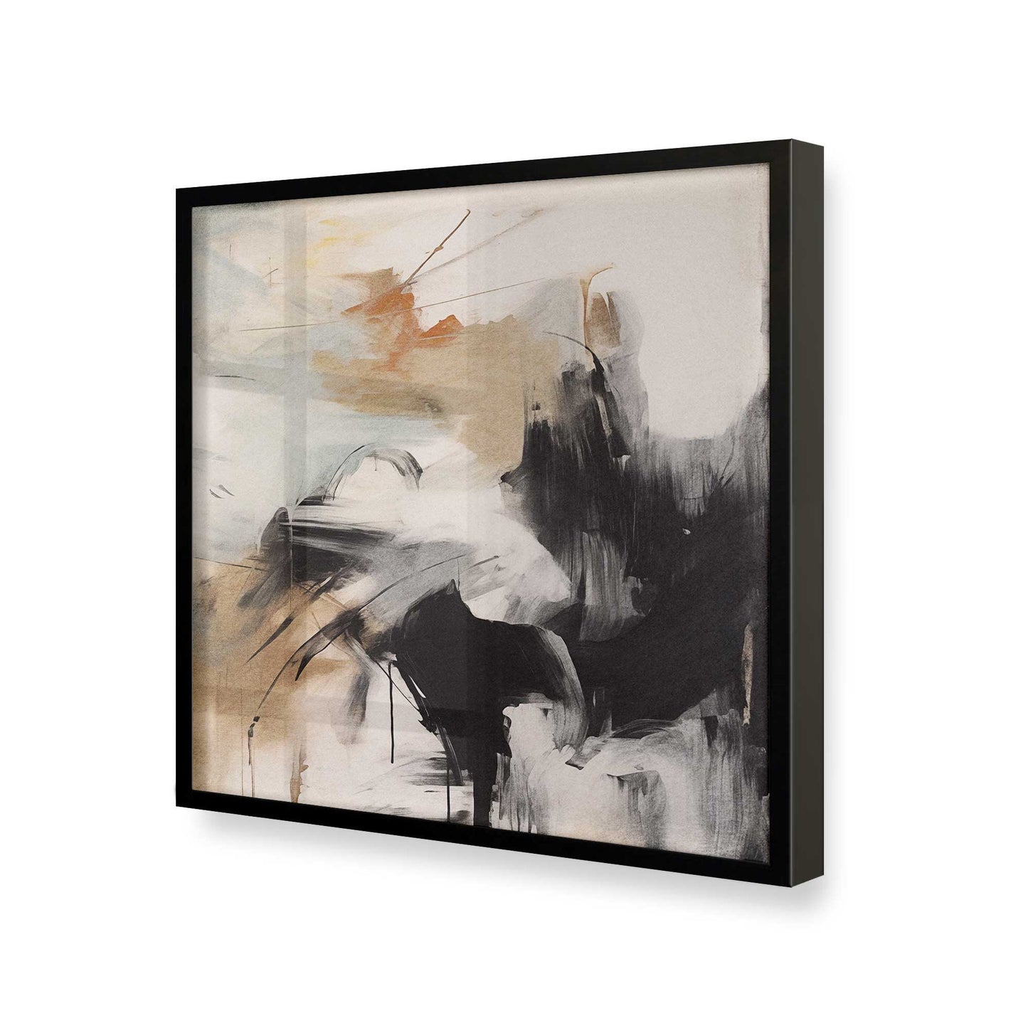 [Color:Satin Black], Picture of art in a Satin Black frame at an angle