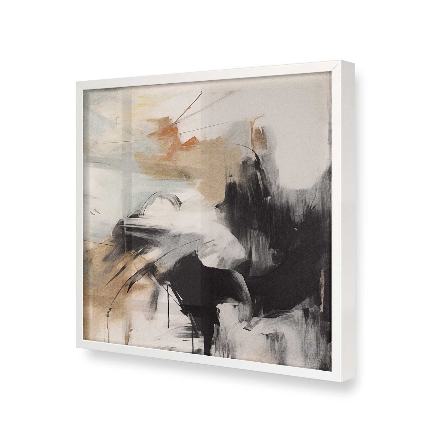 [Color:Opaque White], Picture of art in a Opaque White frame at an angle