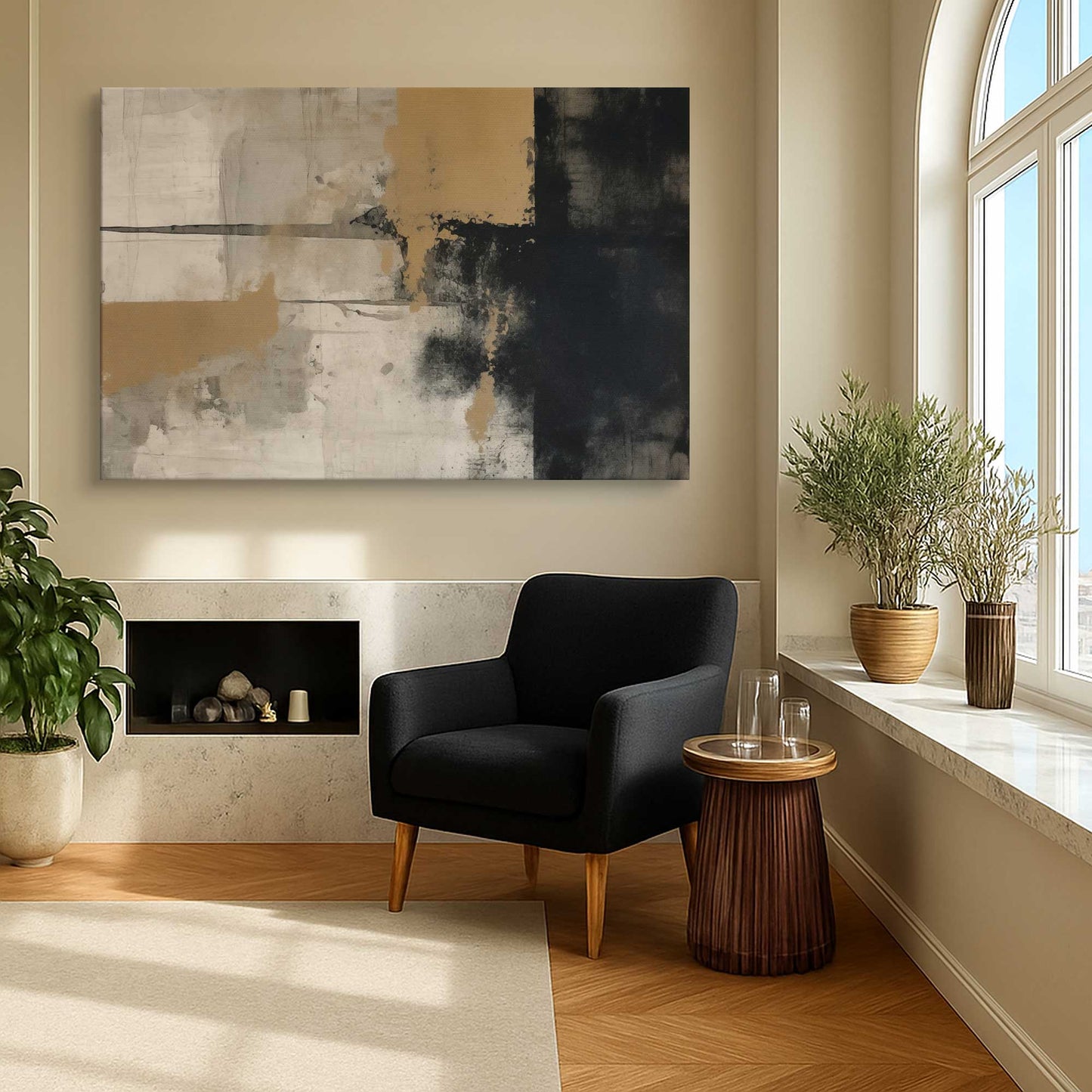 [Color:Stretched Canvas], Picture of art in a room