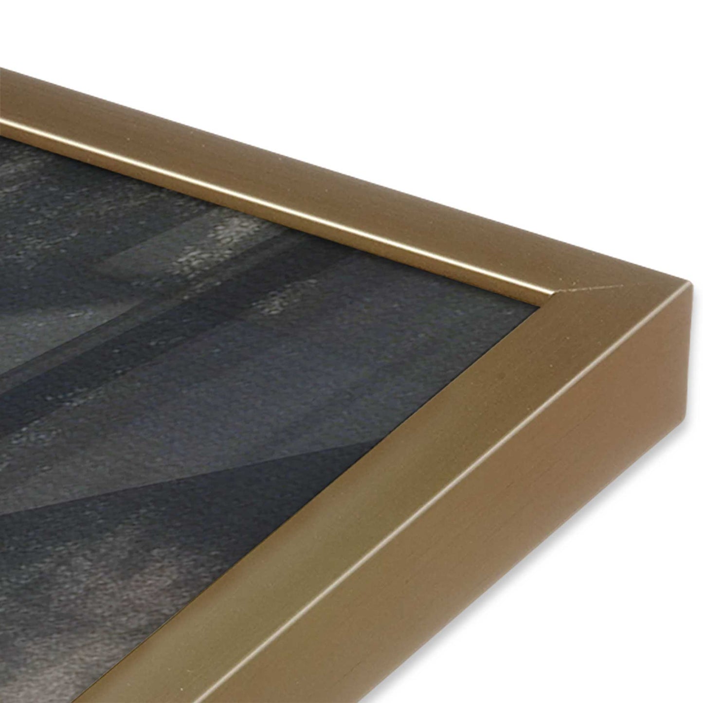 [Color:Brushed Gold], Picture of art in a Brushed Gold frame at an angle