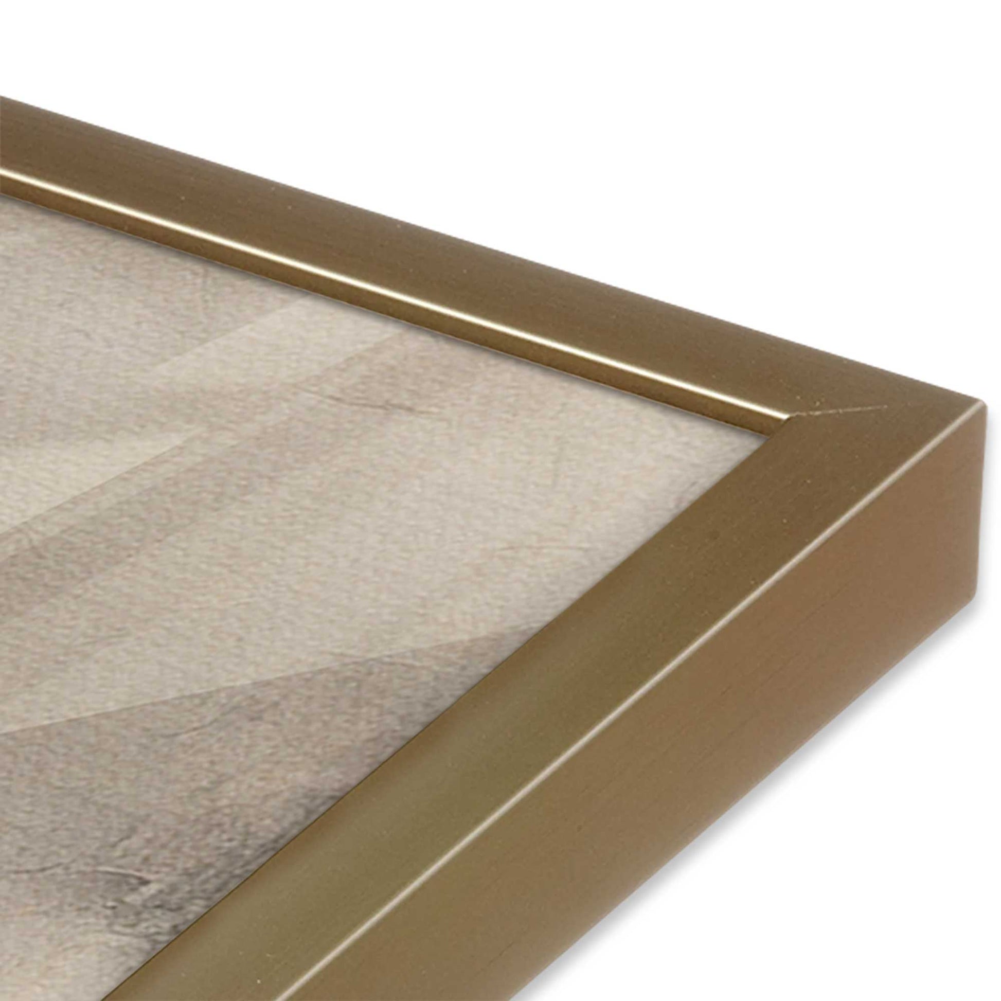 [Color:Brushed Gold], Picture of art in a Brushed Gold frame at an angle