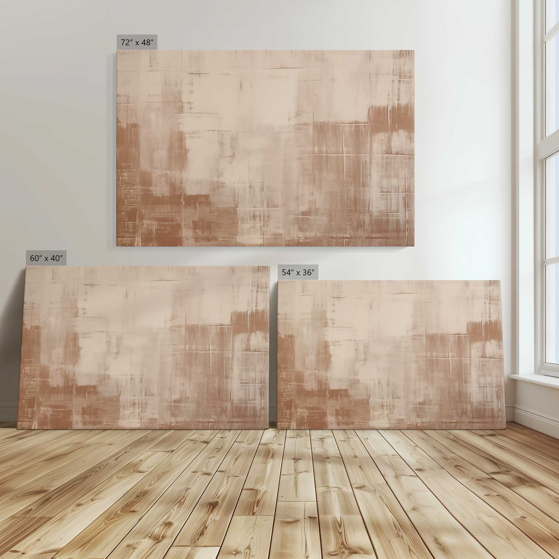 [Color:Stretched Canvas], Image showing the size comparisons
