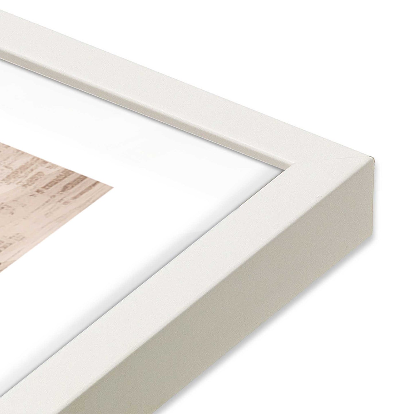 [Color:Opaque White], Picture of art in a Opaque White frame at an angle