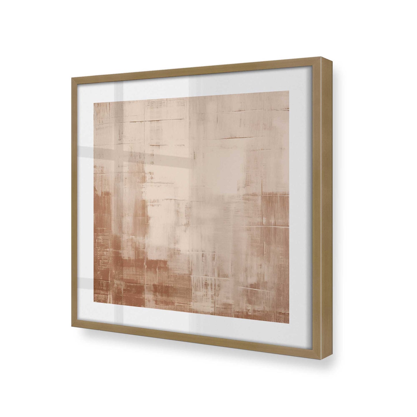 [Color:Brushed Gold], Picture of art in a Brushed Gold frame at an angle