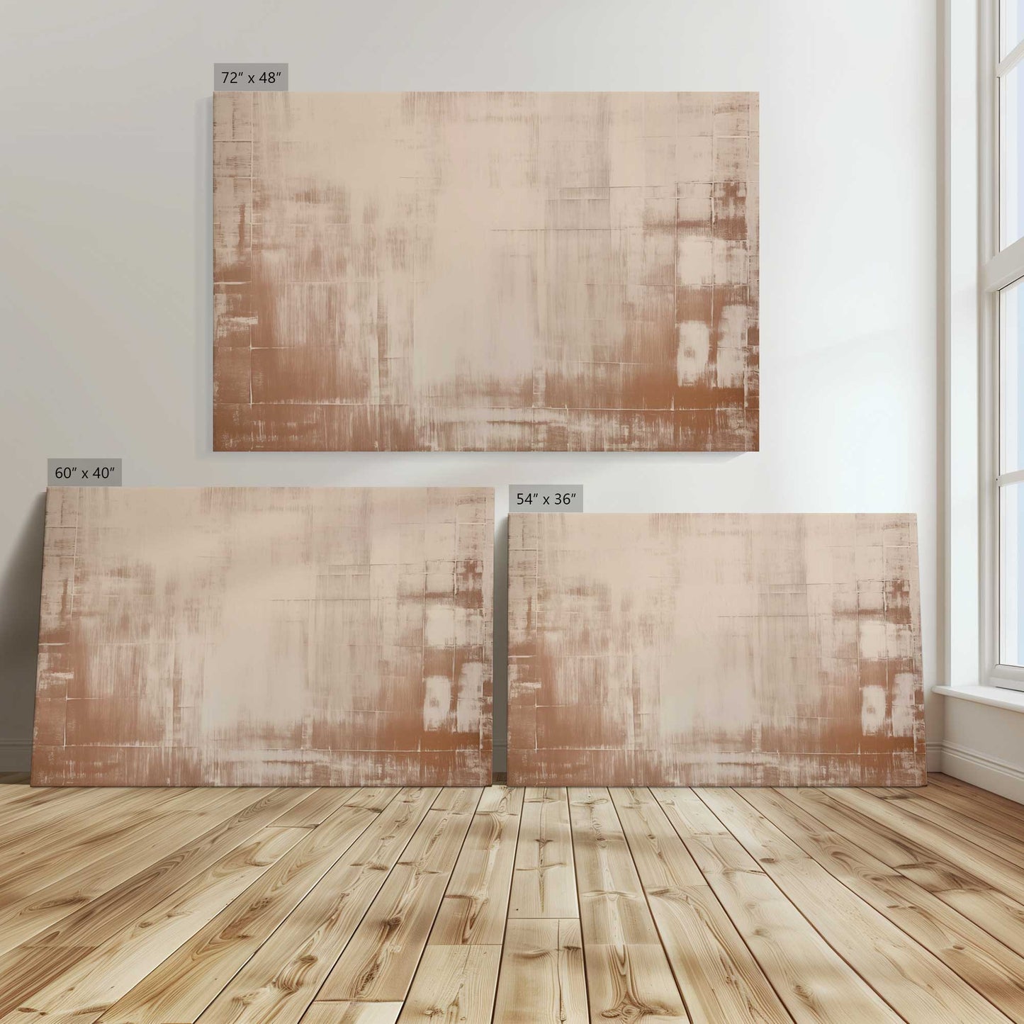 [Color:Stretched Canvas], Image showing the size comparisons