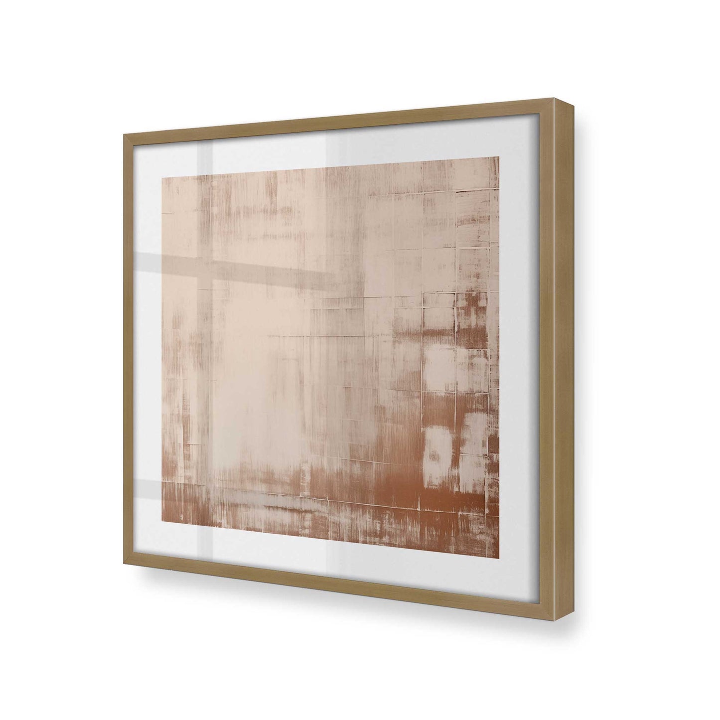 [Color:Brushed Gold], Picture of art in a Brushed Gold frame at an angle